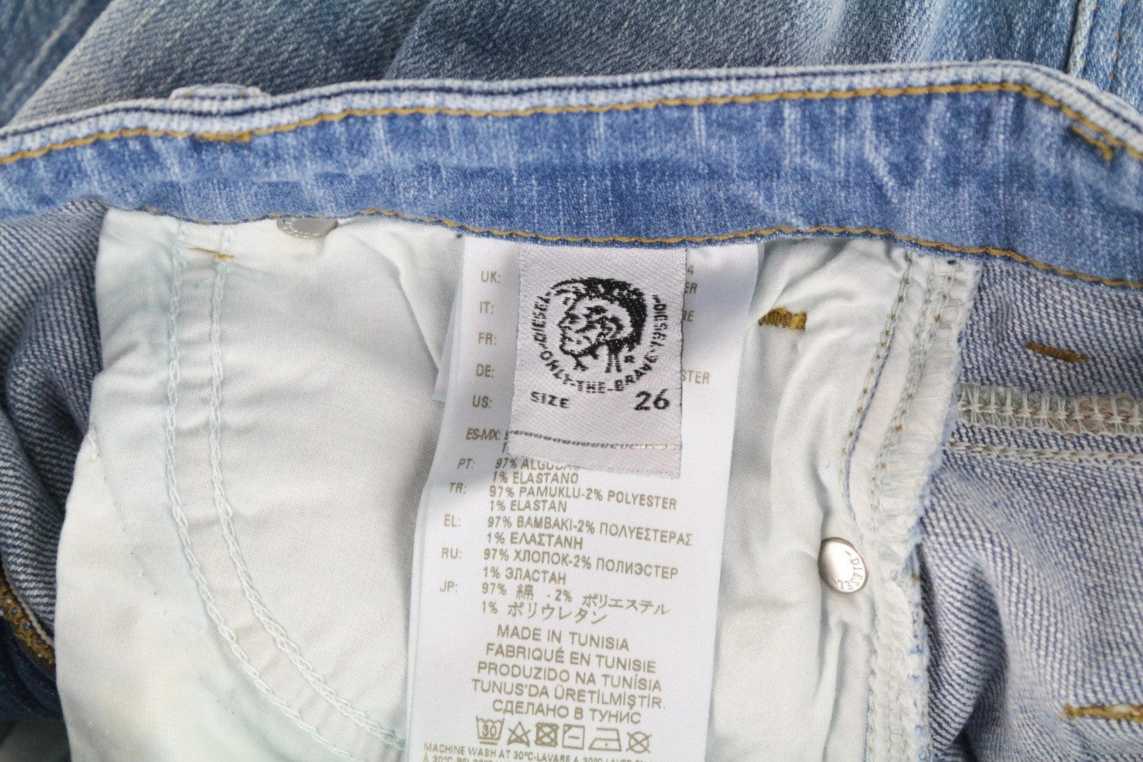 DIESEL Babhila-High 081AF moteriški džinsai W26/L32 Slim Skinny Denim tamprūs mėlyni 