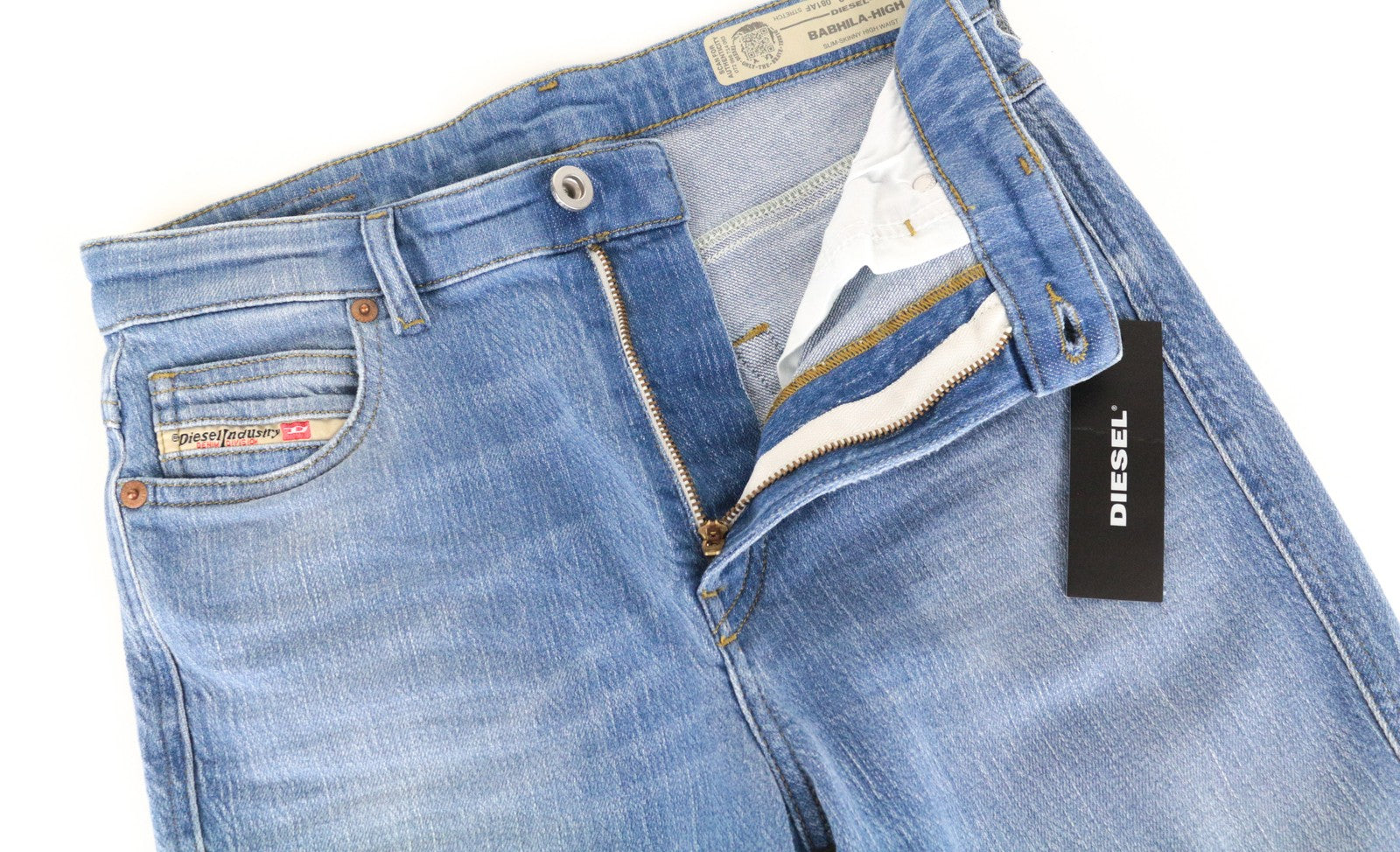 DIESEL Babhila-High 081AF moteriški džinsai W27/L32 Slim Skinny 5 kišenių tamprūs mėlyni