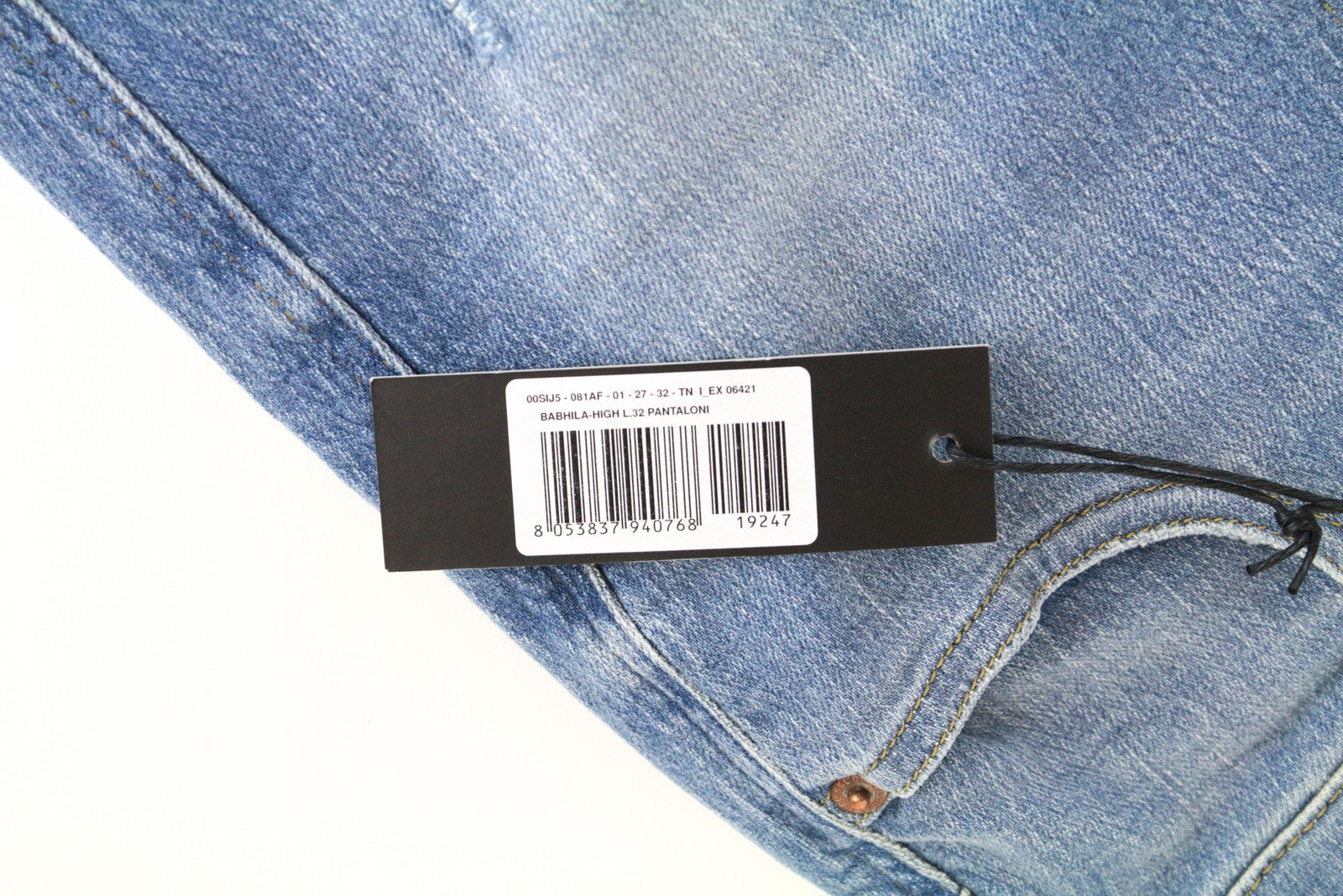 DIESEL Babhila-High 081AF moteriški džinsai W27/L32 Slim Skinny 5 kišenių tamprūs mėlyni