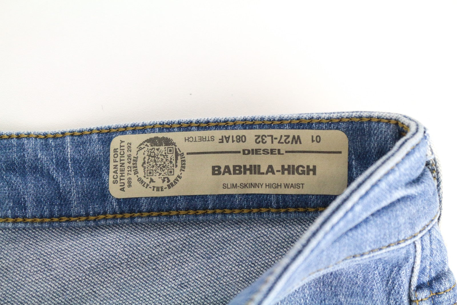 DIESEL Babhila-High 081AF moteriški džinsai W27/L32 Slim Skinny 5 kišenių tamprūs mėlyni