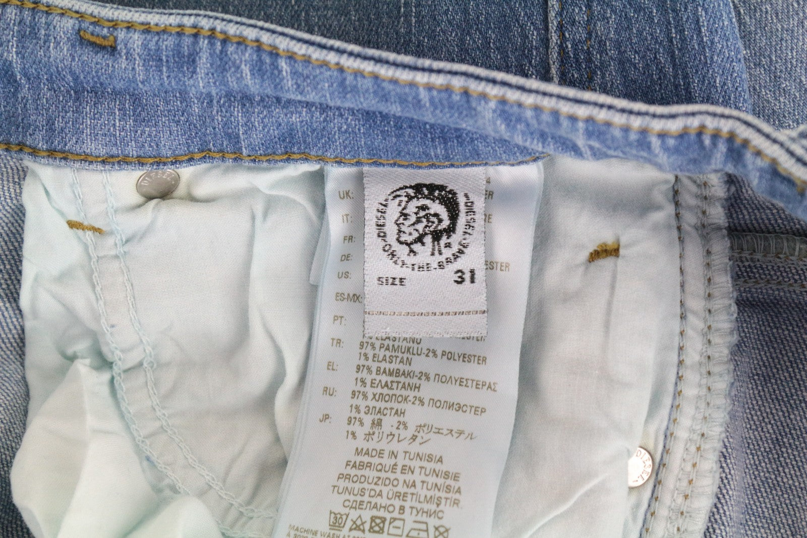 DIESEL Babhila-High 081AF moteriški džinsai W31/L32 Slim Skinny skalbti tamprūs mėlyni 