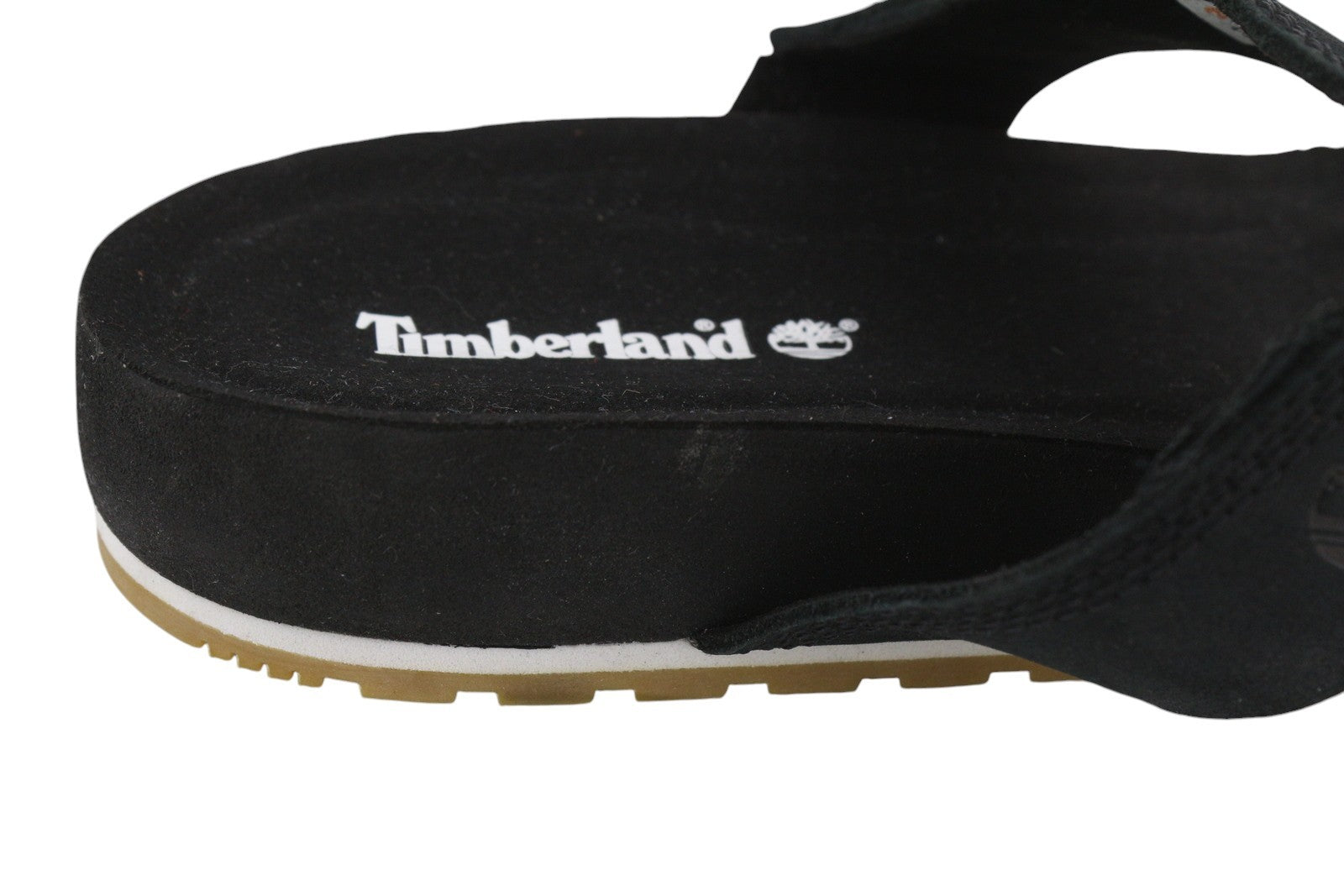 TIMBERLAND A2AT9 moteriškos basutės EU39 EU39.5 juodos odinės dirželiai plokščiu padu logotipas 
