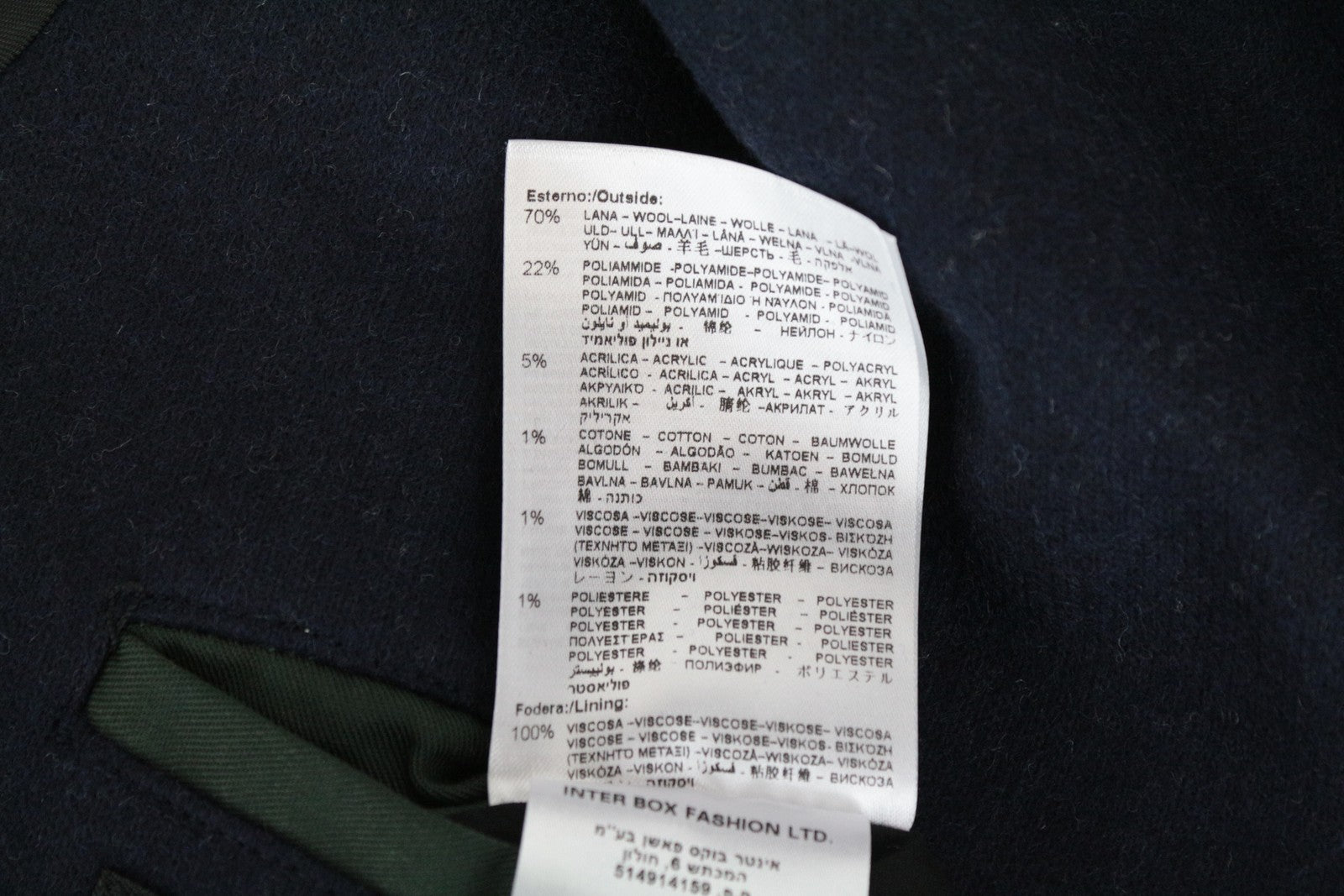 REPLAY vyriškas paltas 48 mėlynas vilnos mišinio dvieilis su smailia apykakle, rekomenduojama mažmeninė kaina – 499 € 