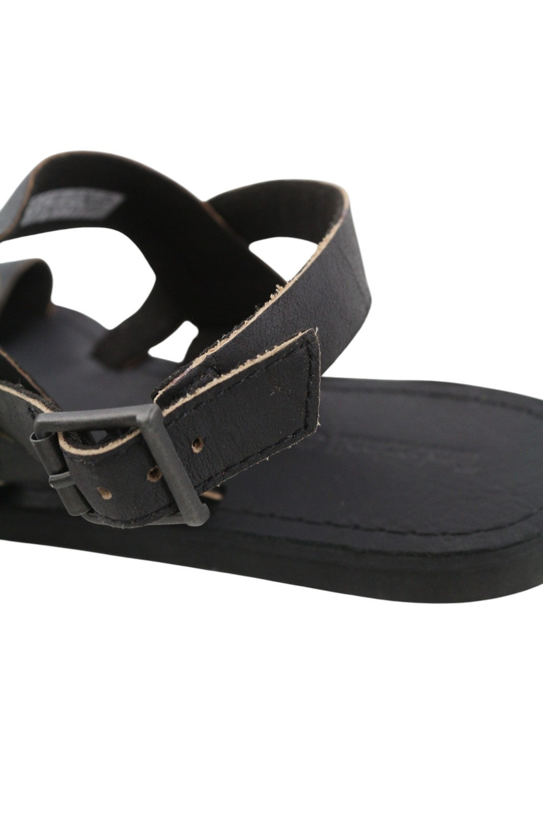 TIMBERLAND A1JFA Women Sandals EU39 EU39.5 Black Leather Open Toe Buckle Closure
