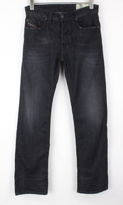 DIESEL Larkee 082AS vyriški džinsai W29/L34 tamprūs, tamsiai pilki, skalbti, tiesūs 