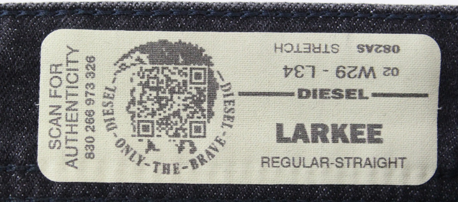 DIESEL Larkee 082AS vyriški džinsai W29/L34 tamsiai pilki, išblukę, tamprūs, įprasti, tiesūs 