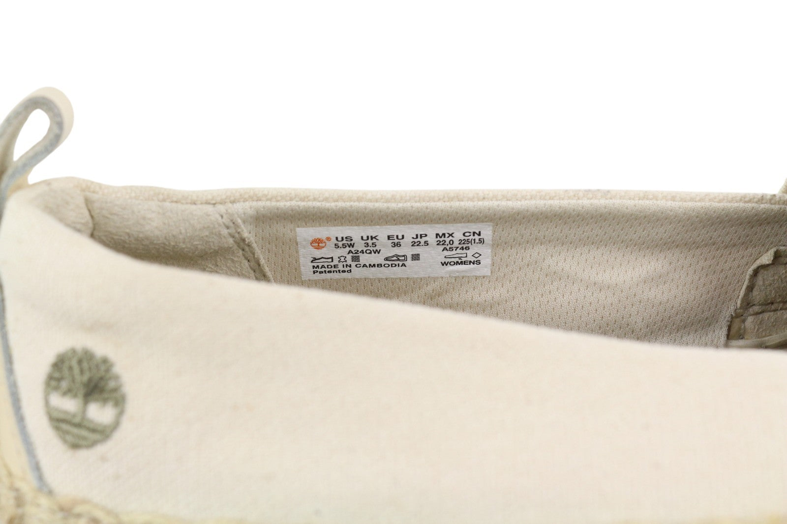 TIMBERLAND A24QW moteriški bateliai EU36 EU37 balti migdolų noselės užsegami „Earthkeepers“ bateliai 