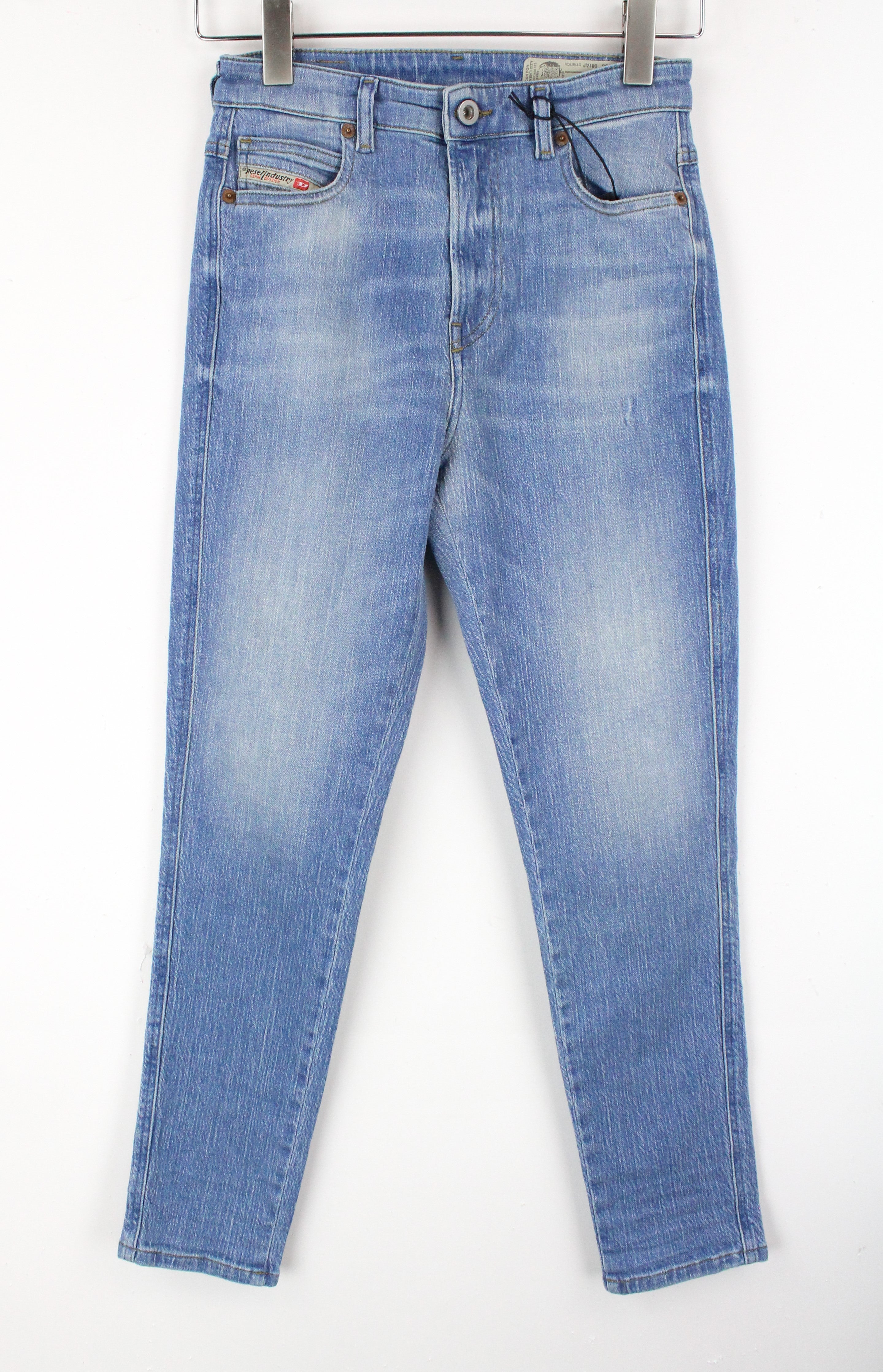 DIESEL Babhila-High 081AF moteriški džinsai W25/L32 šviesiai mėlyni „Distress Slim Skinny“ 