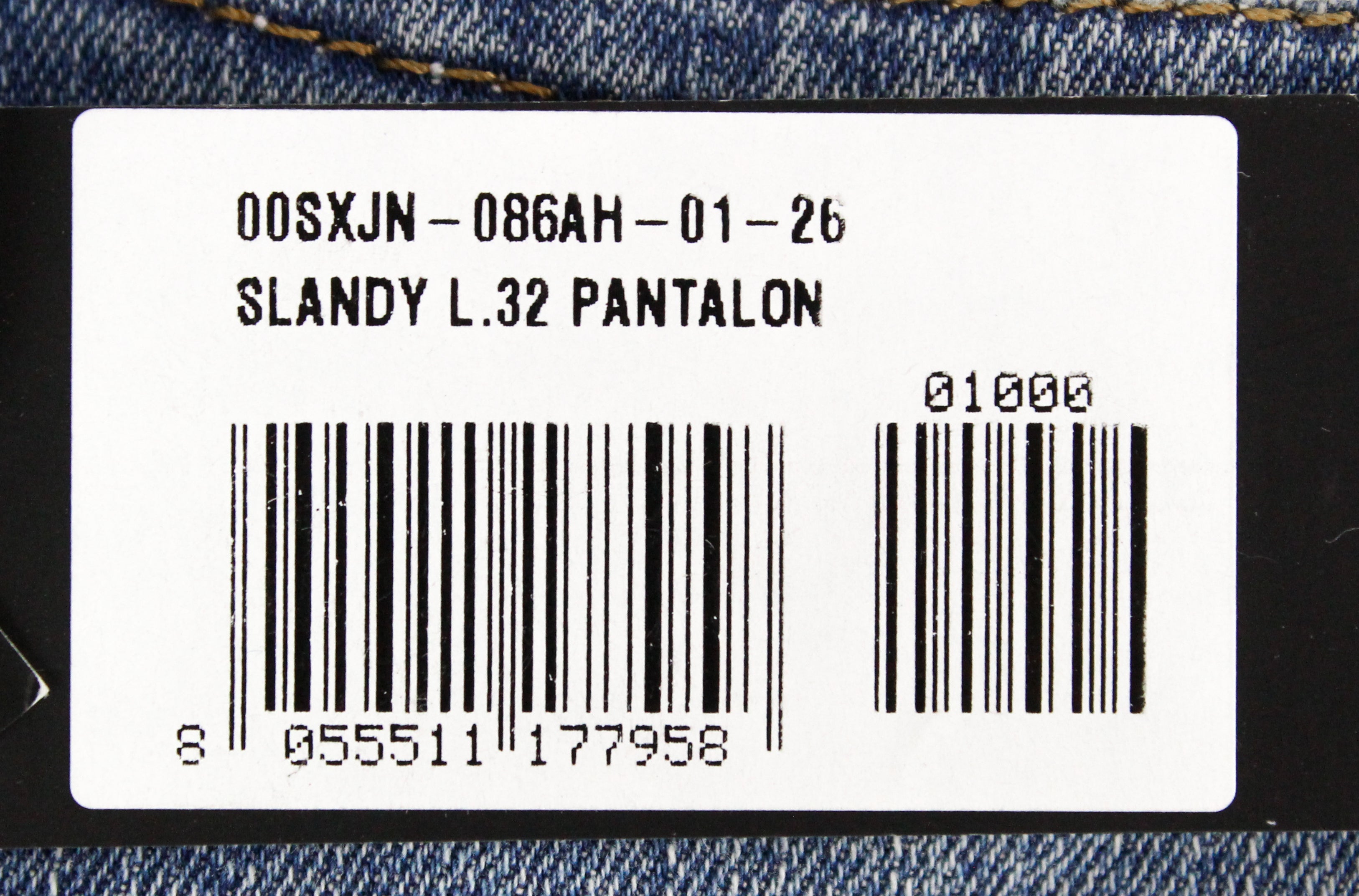 DIESEL Slandy 086AH moteriški džinsai W26/L32 tamprūs, mėlyni, plėšyti, itin ploni, aptempti 