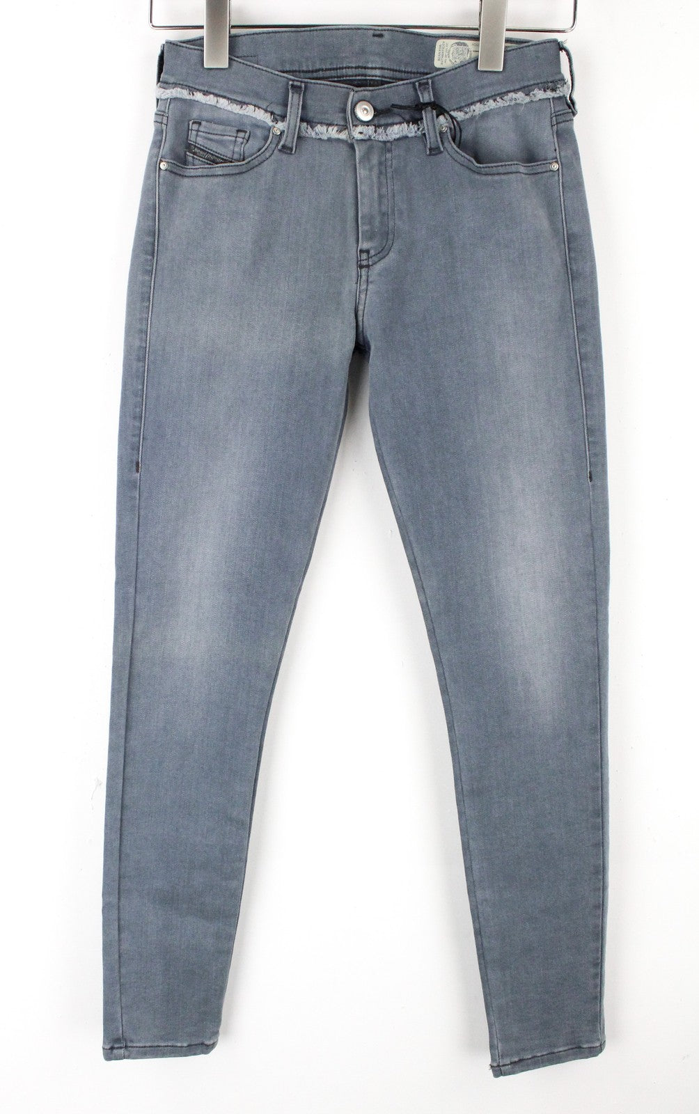 DIESEL Slandy-Ankle-W 084QB Women's Jeans W27/L32 Super Slim Skinny Grey Stretch