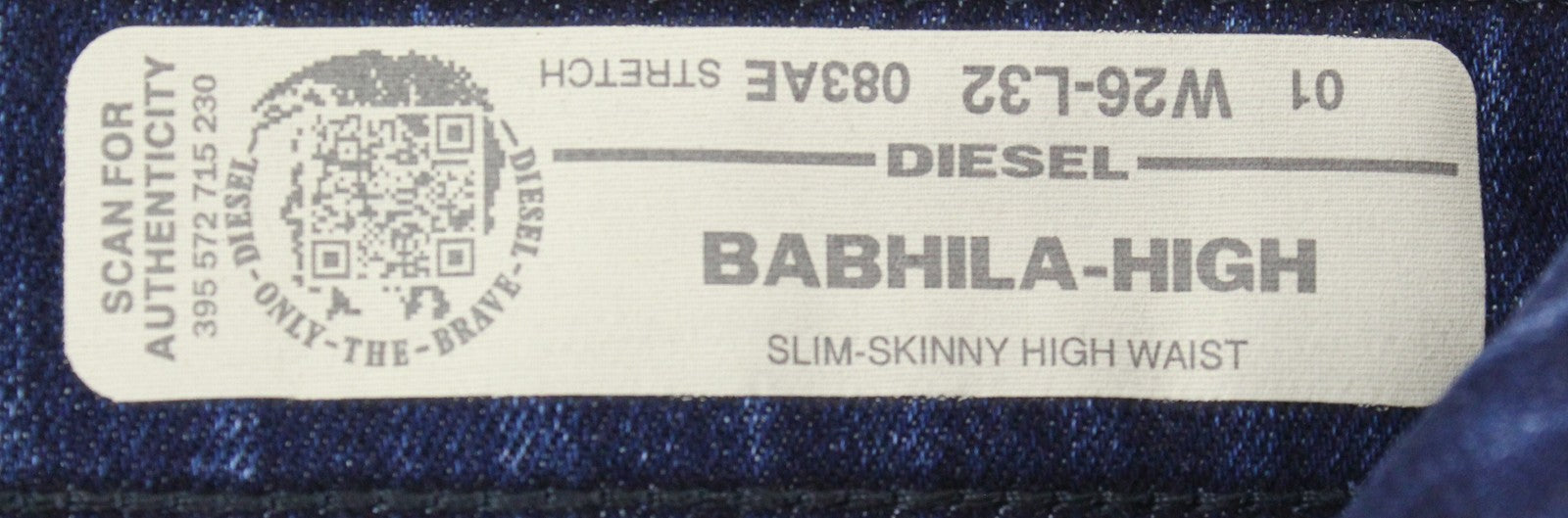 DIESEL Babhila-High 083AE Women's Jeans W26/L32 Blue Slim Skinny Fitted Stretch