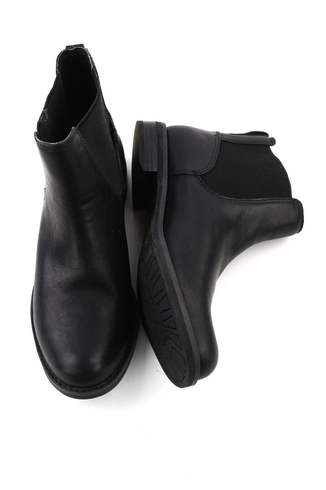 TIMBERLAND A1KHL Womens Boots EU38 UK5 Black Leather Pull On Almond Toe Chelsea