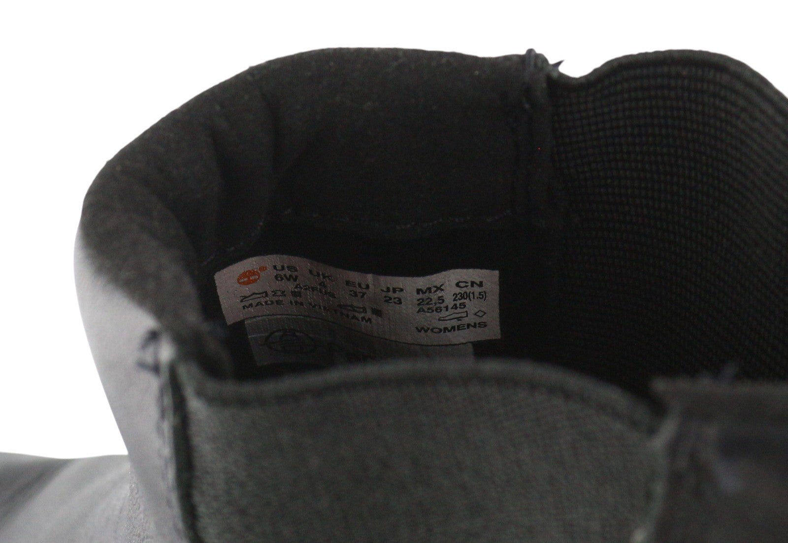 TIMBERLAND A2FUS moteriški batai EU37 EU37.5 juodi odiniai migdolų noselės su užtrauktuku. 