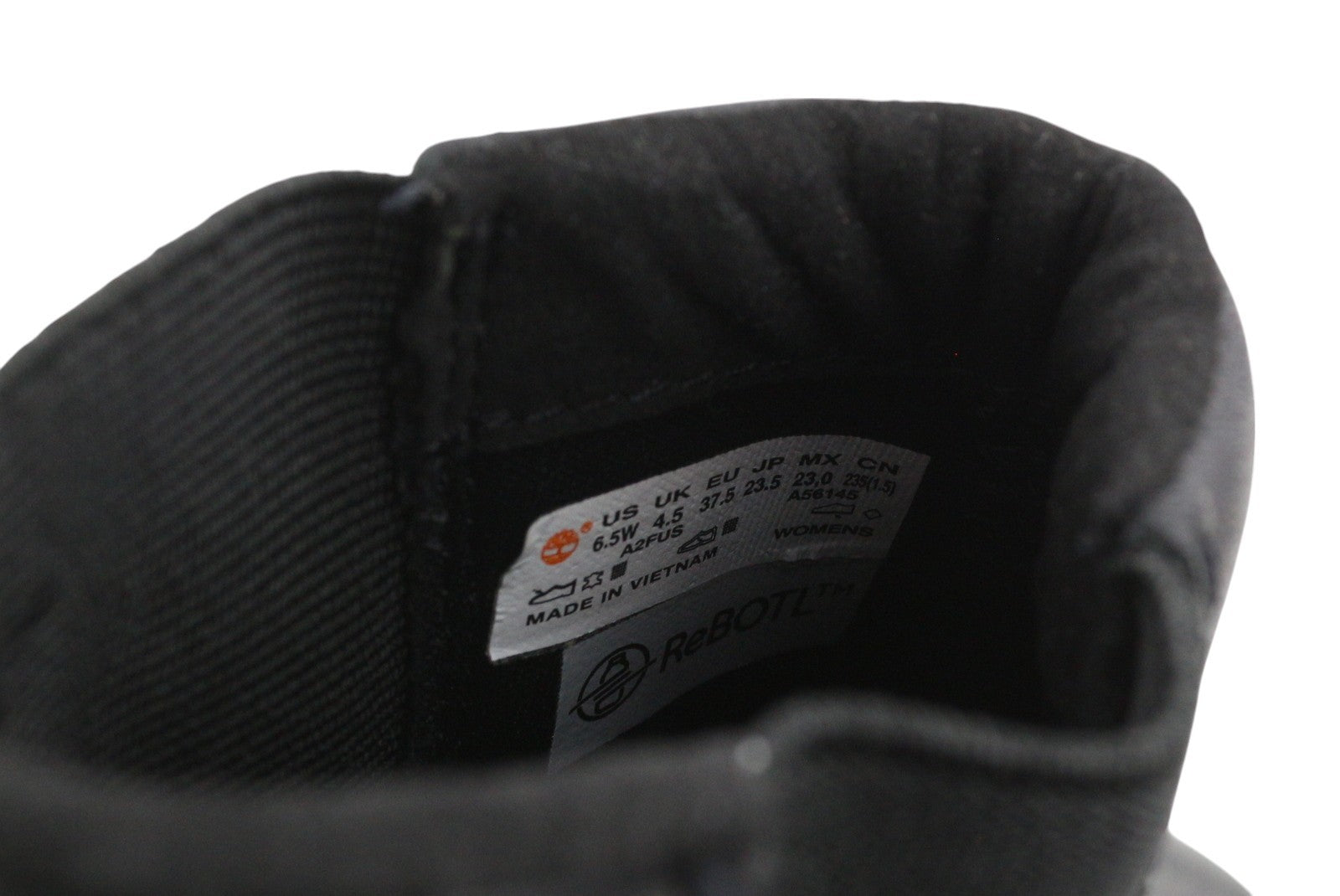 TIMBERLAND A2FUS moteriški batai EU37 EU37.5 juodi odiniai migdolų noselės su užtrauktuku. 