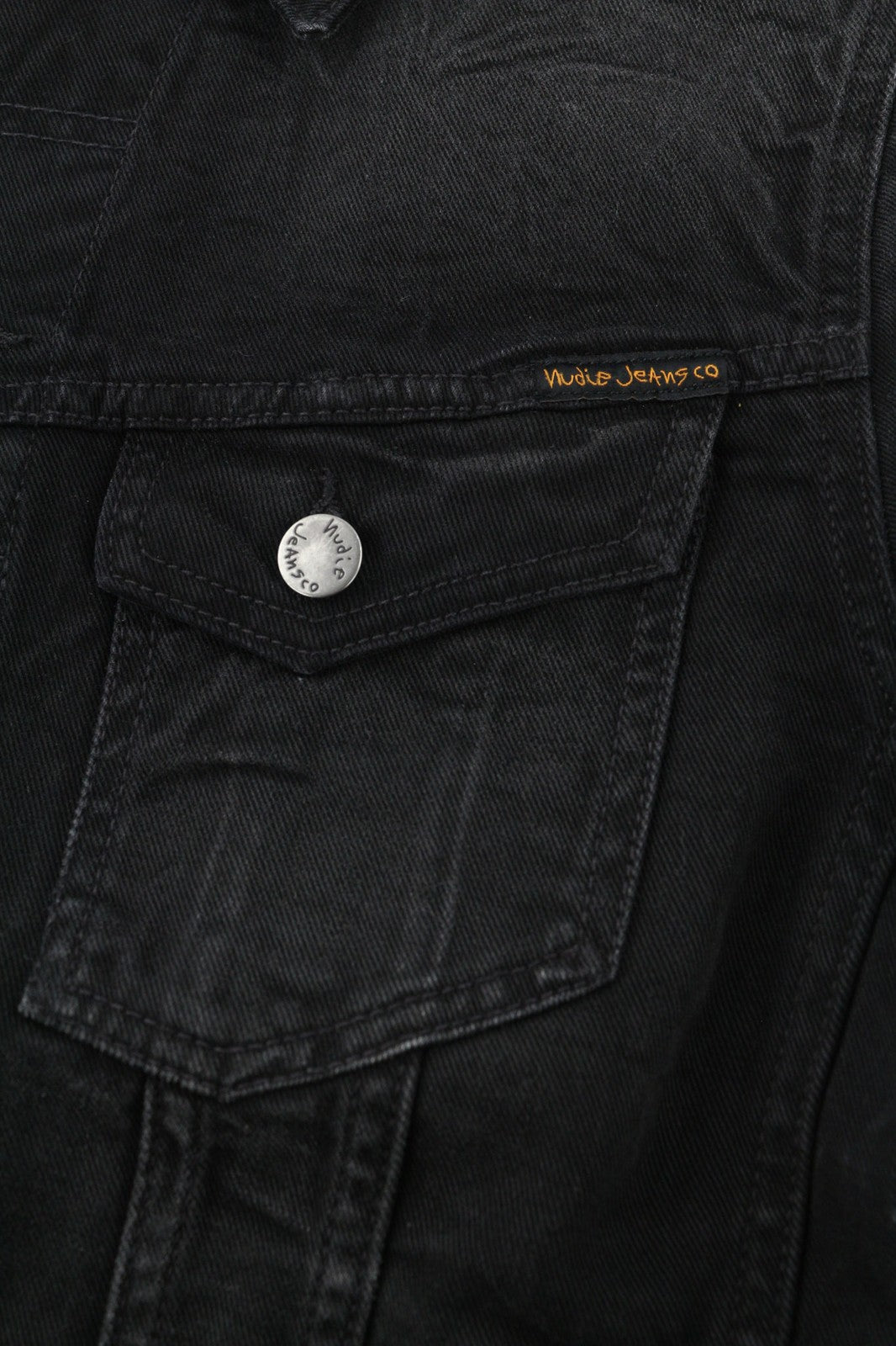 NUDIE JEANS Billy Mens Jacket S Dark Shist  Buttons Spread Black Pocket