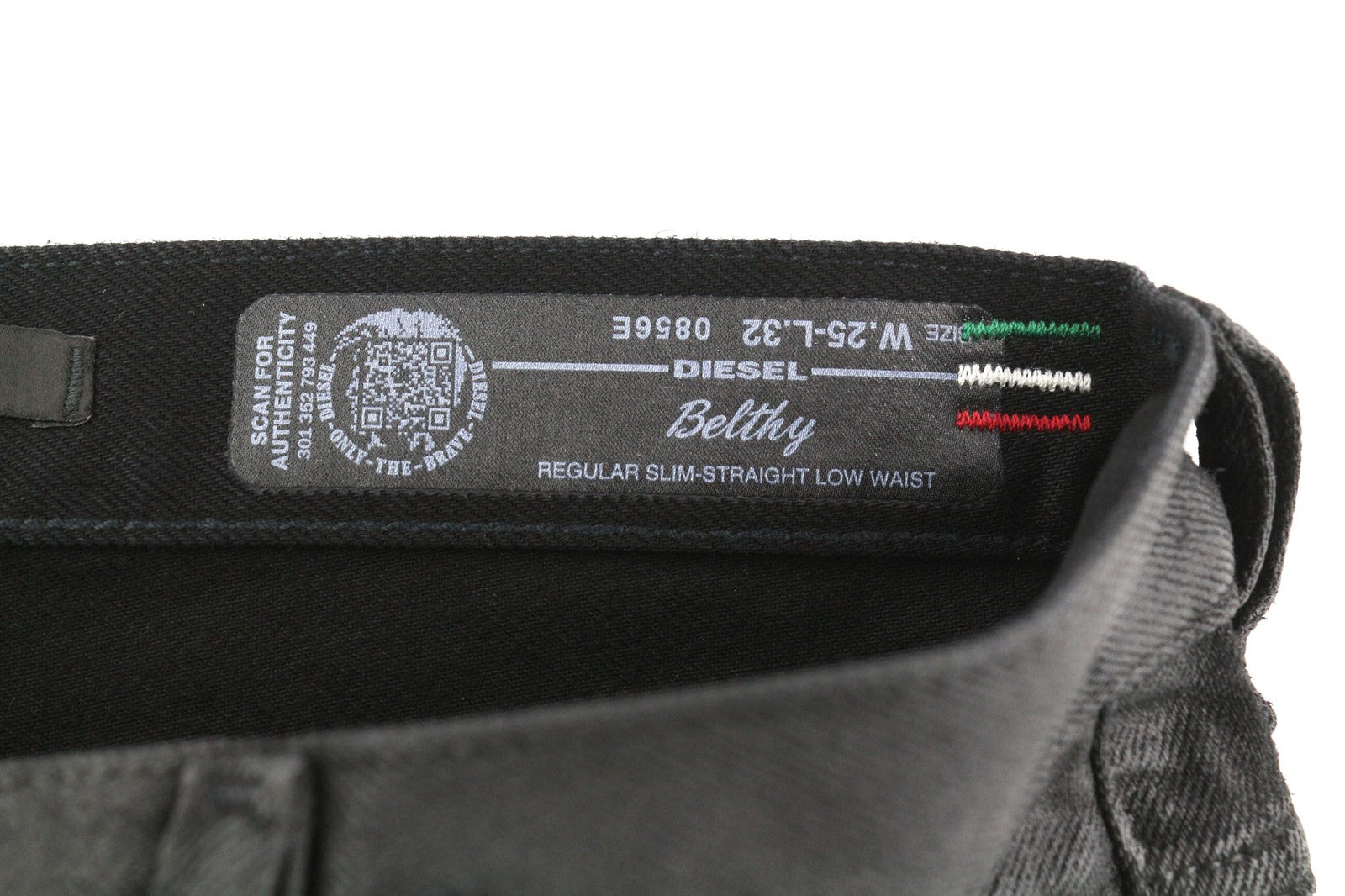 DIESEL Belthy 0856E Womens Jeans W25/L32 RRP€250 Slim Straight Low Waist Dark