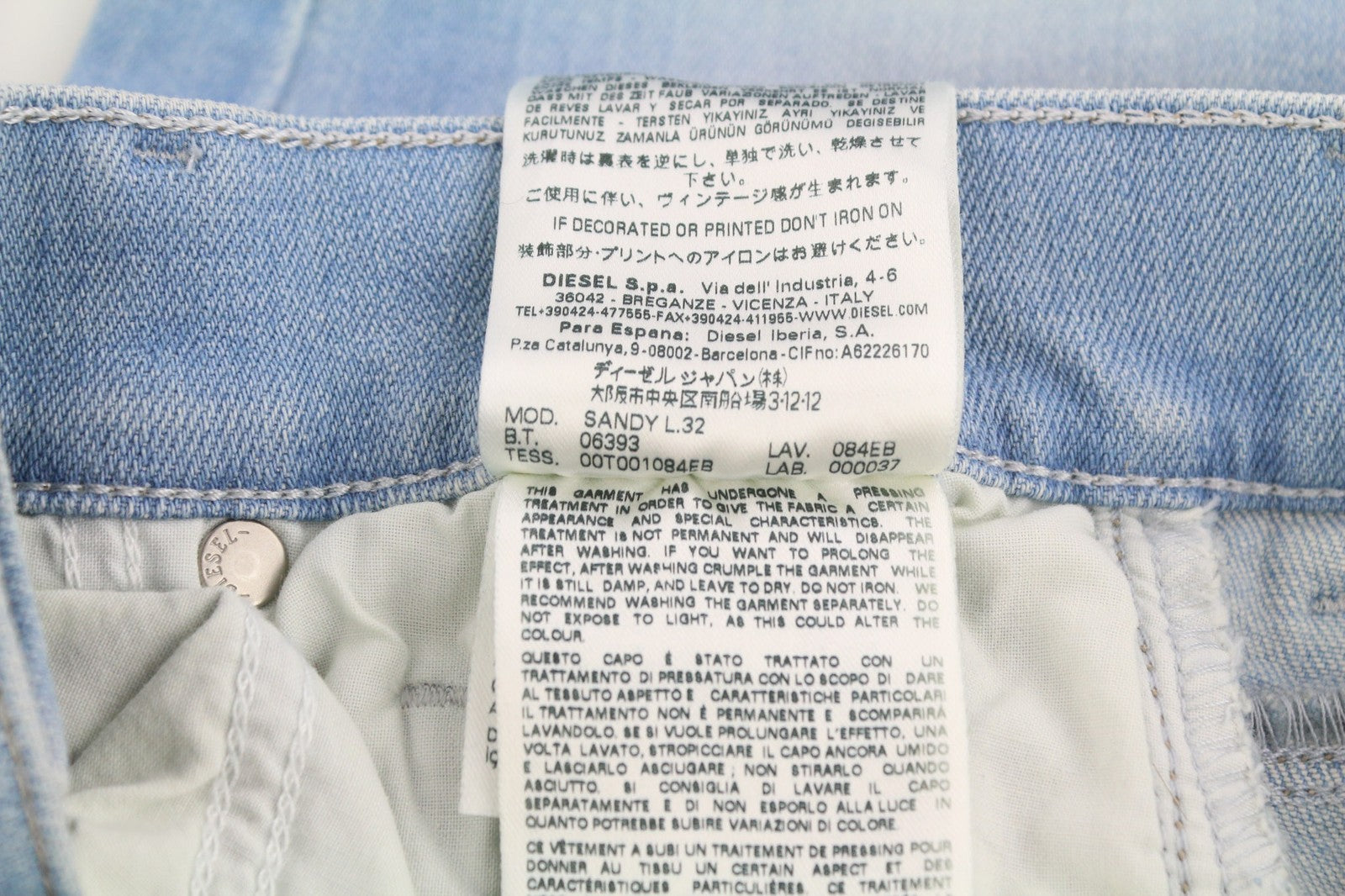 DIESEL Sandy 084EB Womens Jeans W24/L32 Regular Slim Straight Regular Blue