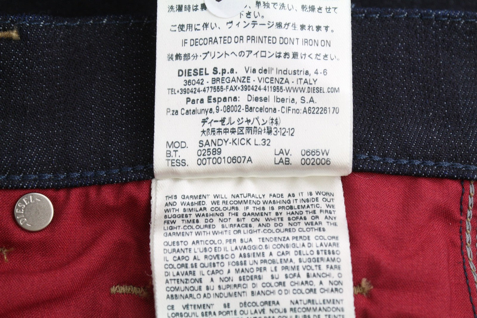 DIESEL Sandy-Kick 0665W moteriški džinsai W27/L32 Regular Slim Straight RMK 179 € 