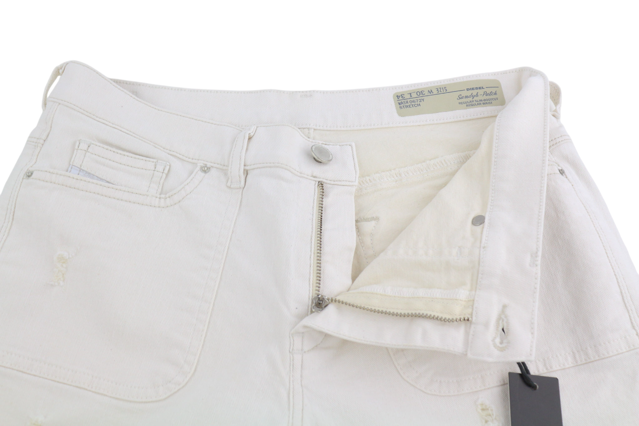DIESEL Sandy-Patch 0672Y Womens Jeans W30/L34 RRP€190 Slim Stretch White