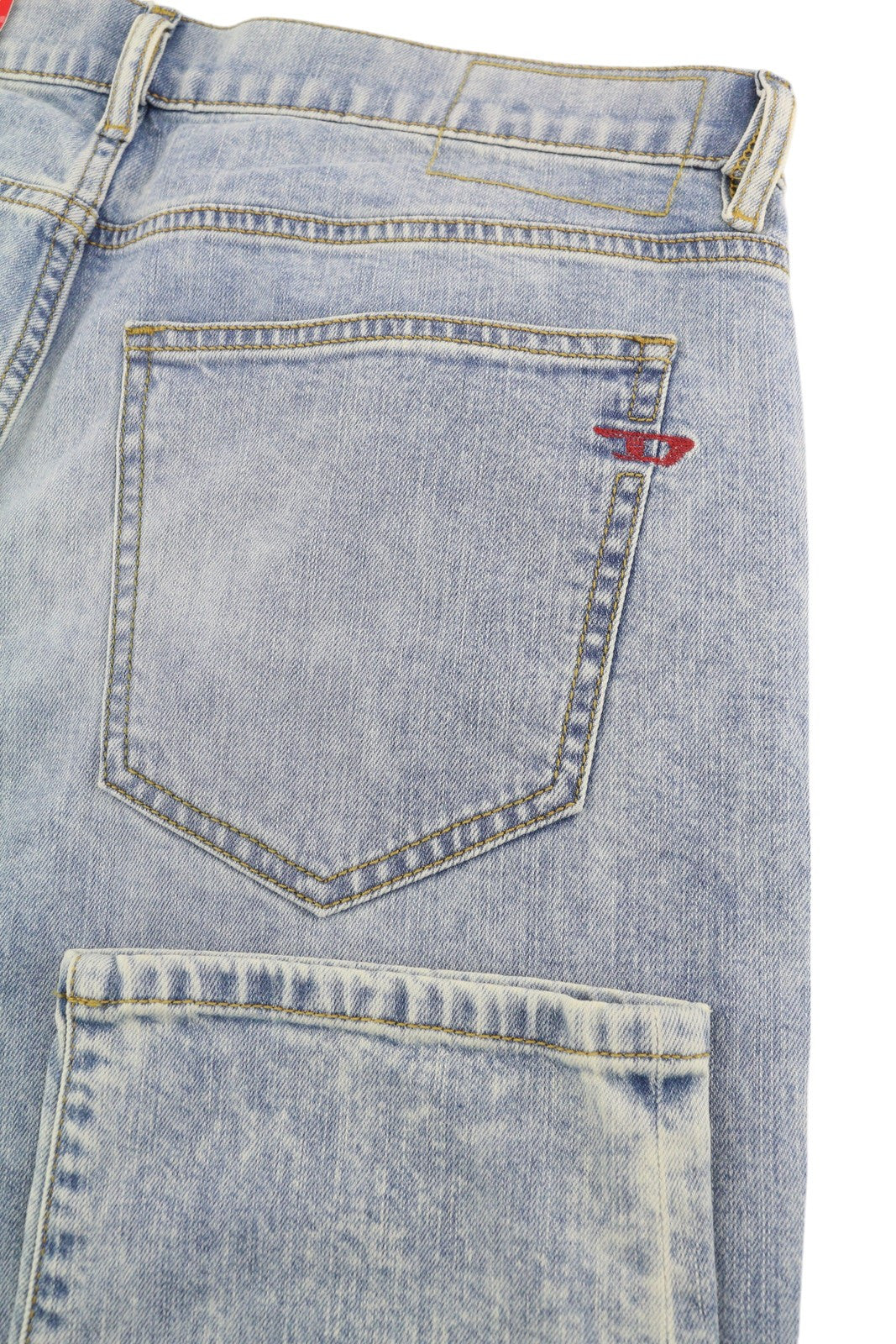 DIESEL 2019 D-Strukt 0GDAM vyriški džinsai W34/L30 plonos kojos, vidutinio juosmens, skalbtos mėlynos spalvos 