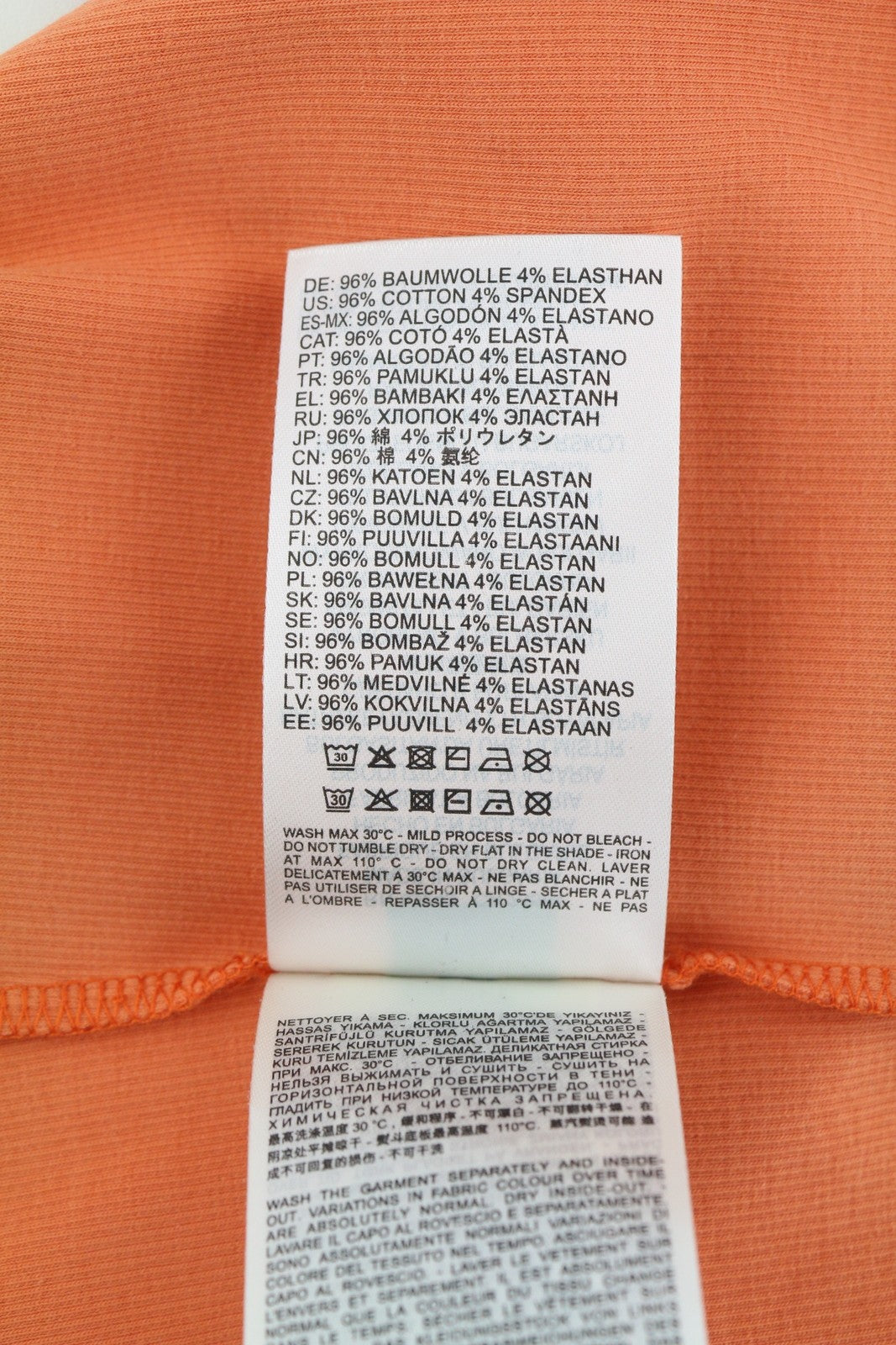 DIESEL T-Hop-D moteriški marškinėliai M oranžiniai be rankovių, trumpinti apvaliu kaklu, tamprūs logotipai 