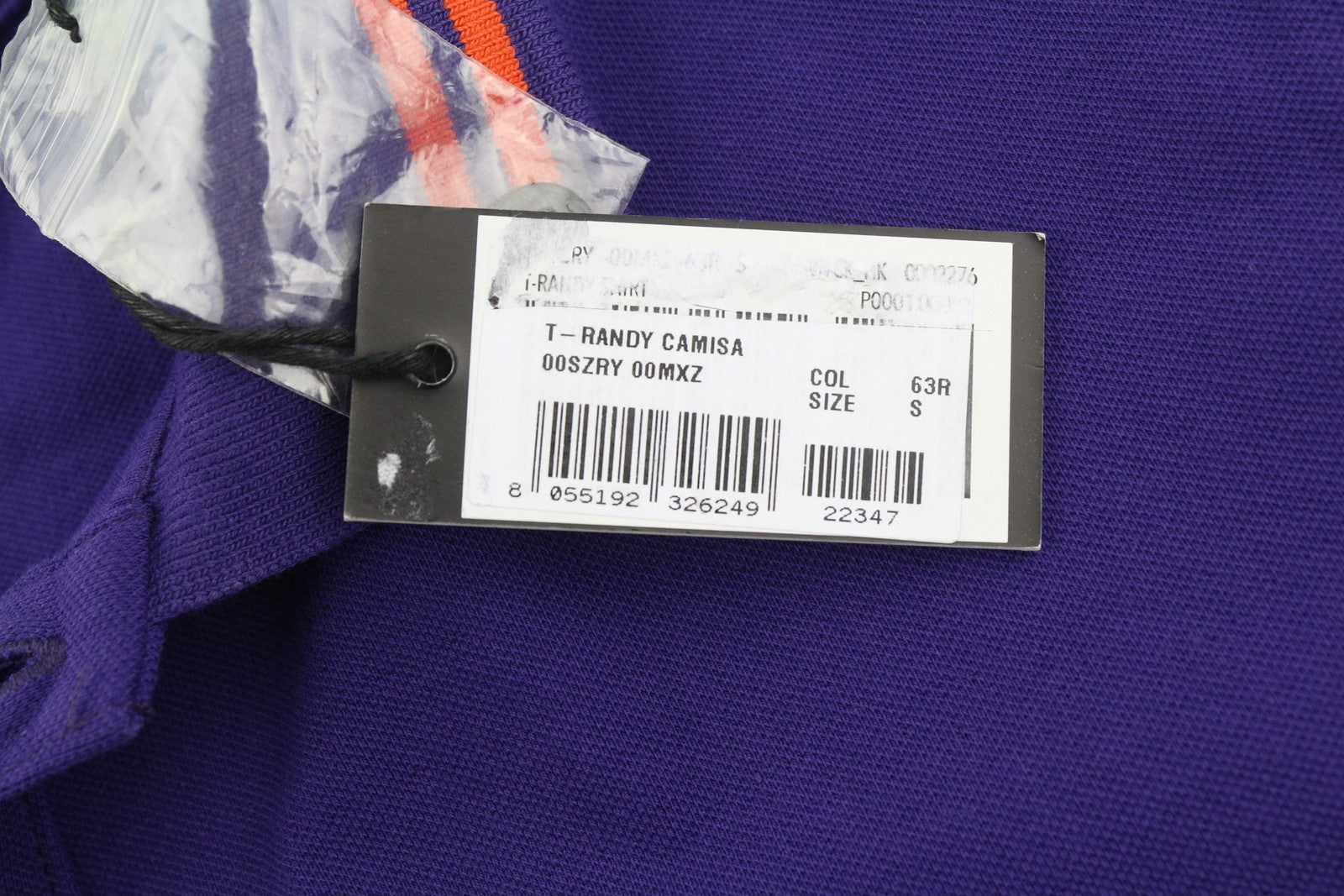 DIESEL T-Randy vyriški marškinėliai su trumpomis rankovėmis, tamsiai mėlyni, su sagomis ir tampriu raštu. 