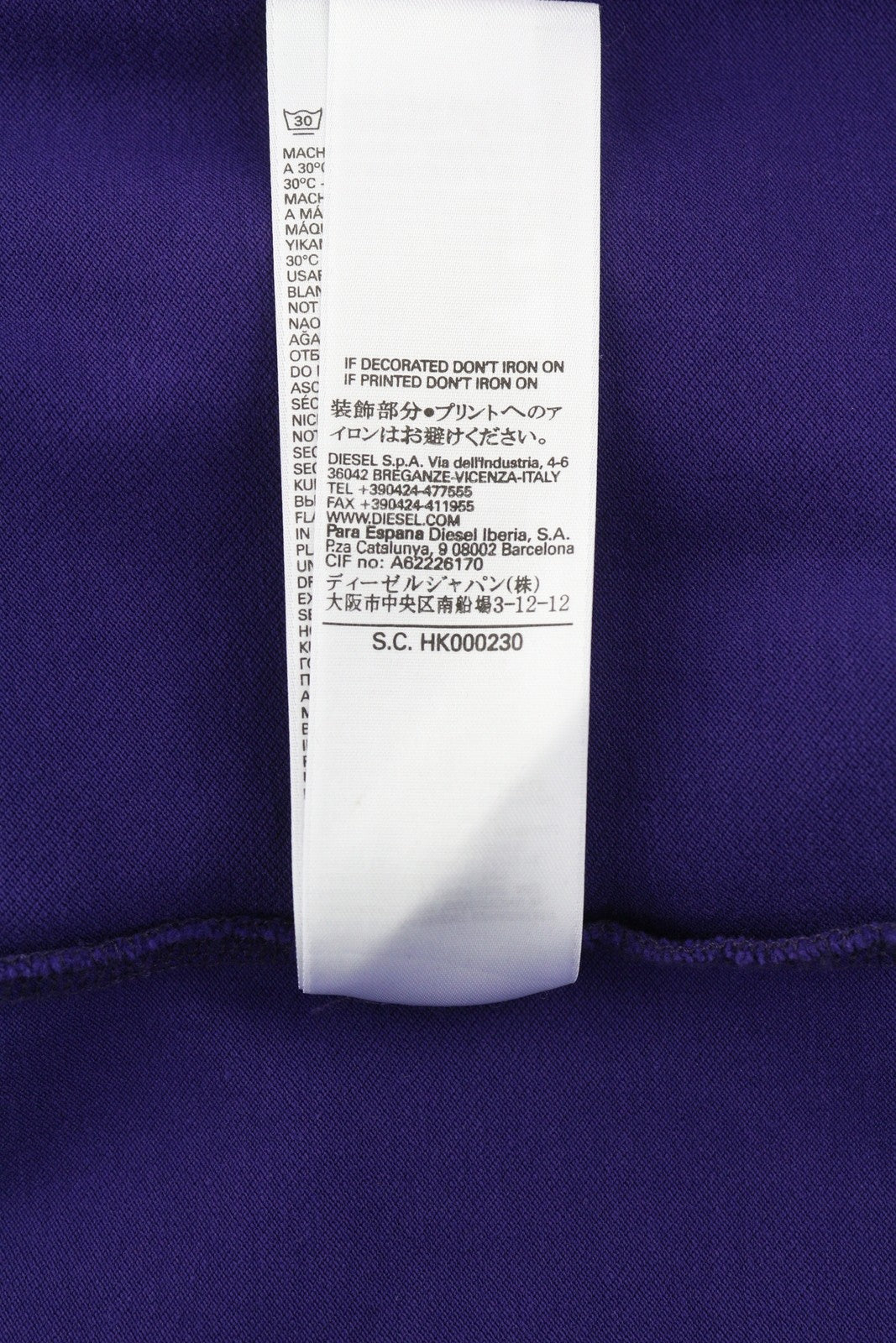 DIESEL T-Randy vyriški marškinėliai su trumpomis rankovėmis, tamsiai mėlyni, su sagomis ir tampriu raštu. 