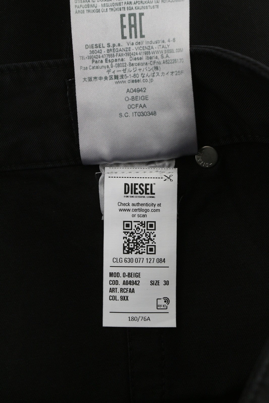 DIESEL O-Beige moteriškas sijonas W30 juodas medvilninis RRP150 5 dizaino kišenių logotipas Mini