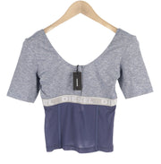 DIESEL Uftee-Topcut-Dn moteriški marškinėliai S dydžio trumpomis rankovėmis, apvalia kakle, trumpinti melanžo spalvos