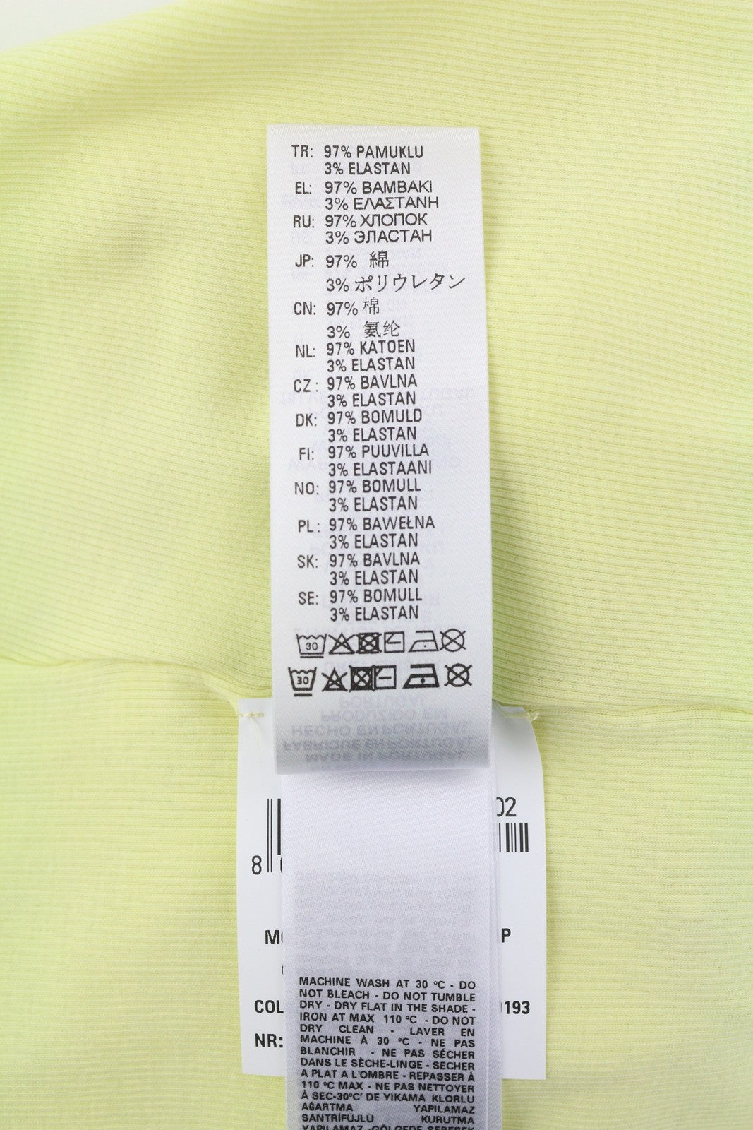 DIESEL T-Ribby moteriški marškinėliai S dydžio, geltoni, trumpomis rankovėmis, apvaliu kaklu, tamprūs, trumpi 