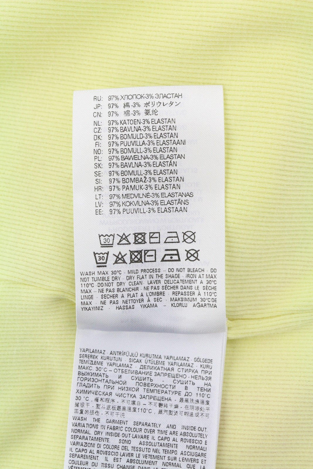 DIESEL T-Ribby moteriški marškinėliai M geltoni trumpomis rankovėmis apvaliu kaklu tamprūs trumpi 