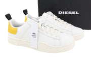 DIESEL S-Clever žemi nėrinių vyriški sportbačiai, EU44, odiniai, balti, migdolų spalvos, su priekine nosele, RRP 140 € 