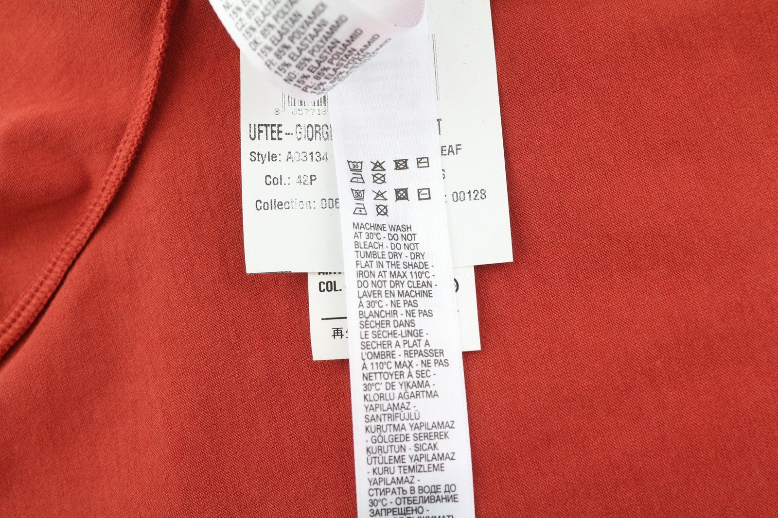 DIESEL Uftee-Giorgmesh-Sv moteriški marškinėliai S, raudoni, trumpomis rankovėmis, apvalia kaklo iškirpte 