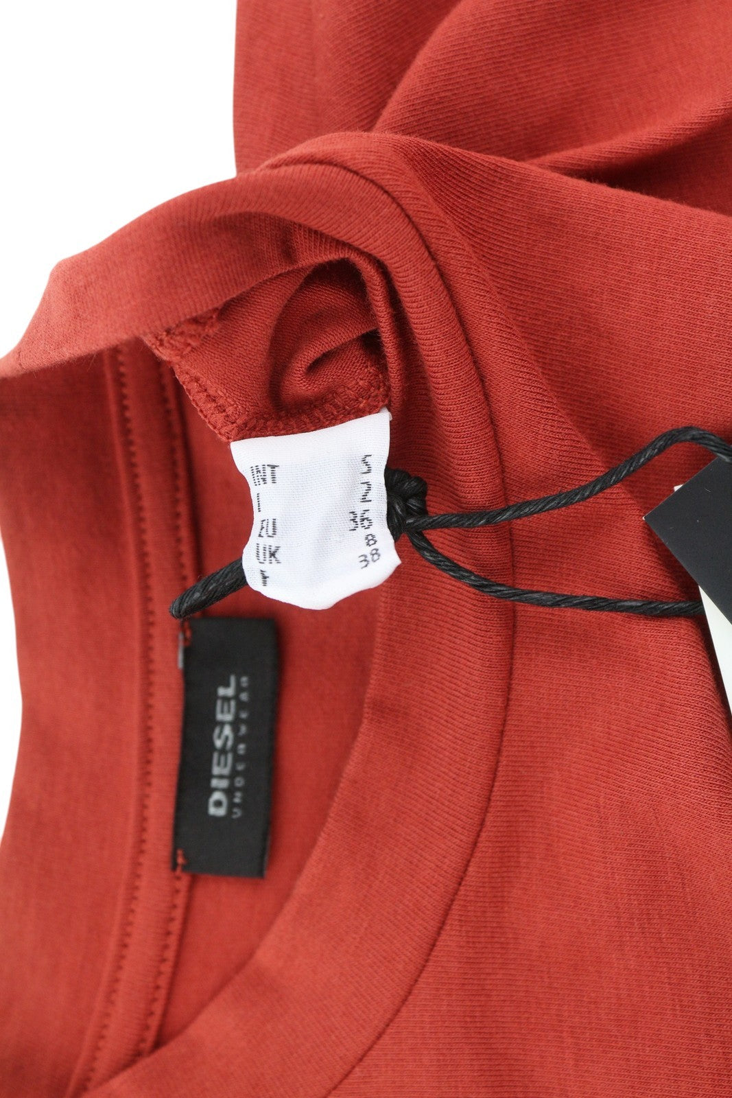 DIESEL Uftee-Giorgmesh-Sv moteriški marškinėliai S, raudoni, trumpomis rankovėmis, apvalia kaklo iškirpte 