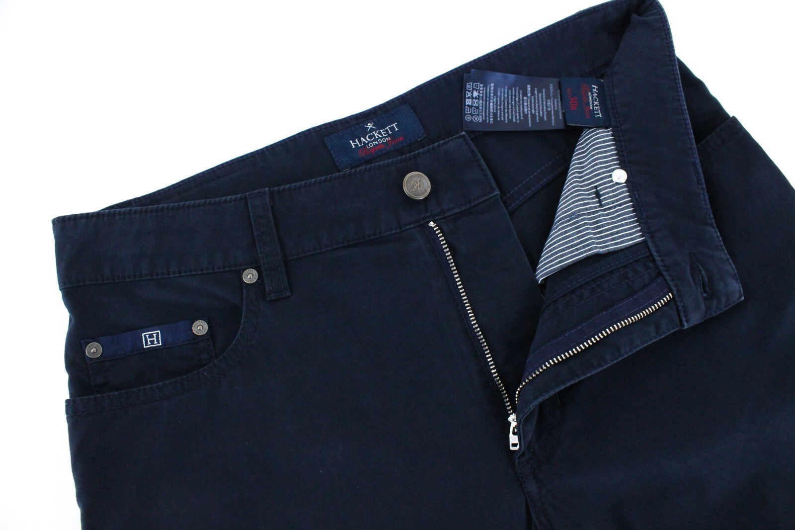 HACKETT Mens Jeans UK30R Navy Stretch Regular Straight  Classic Style