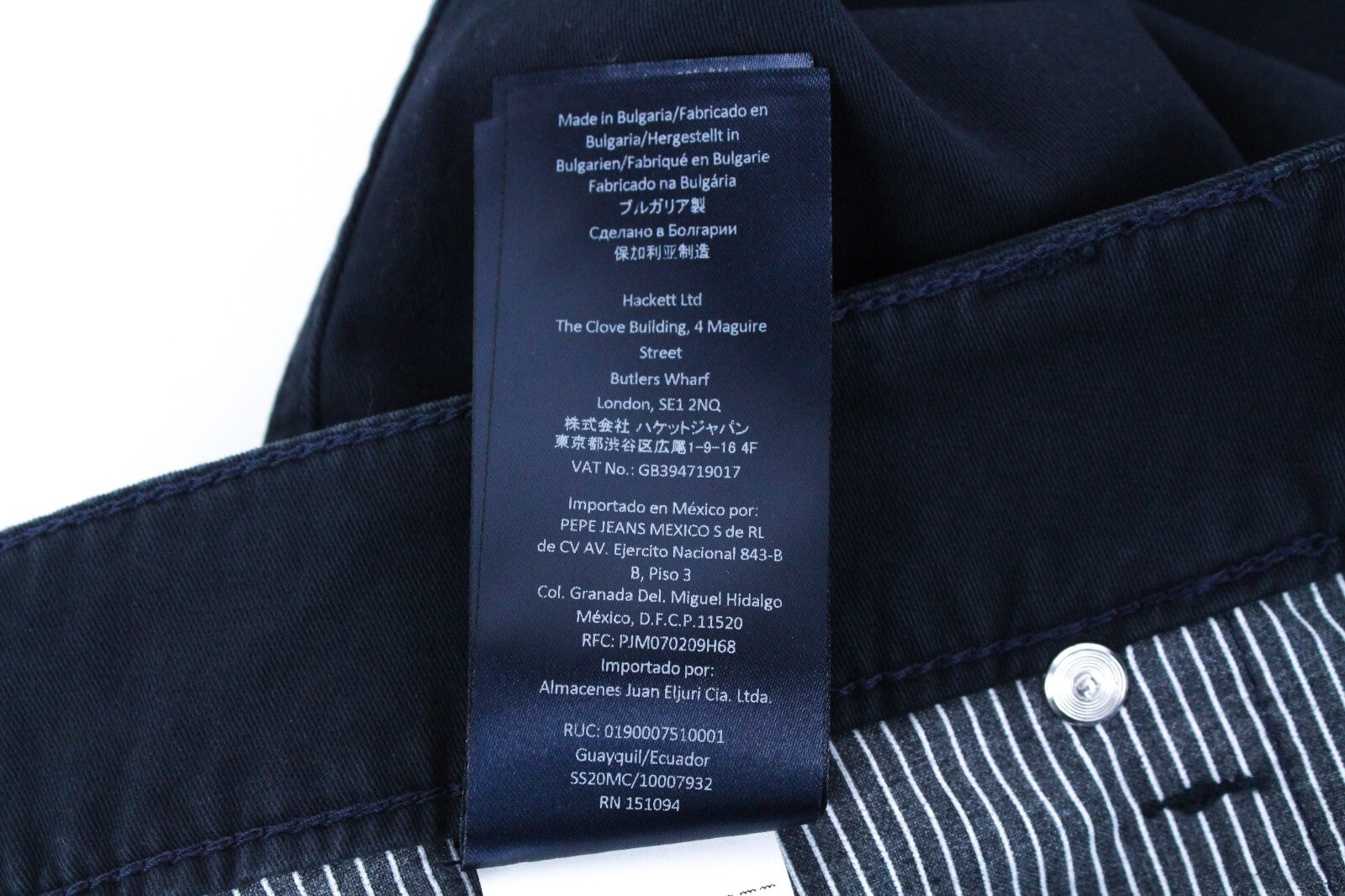 HACKETT Mens Jeans UK30R Navy Stretch Regular Straight  Classic Style