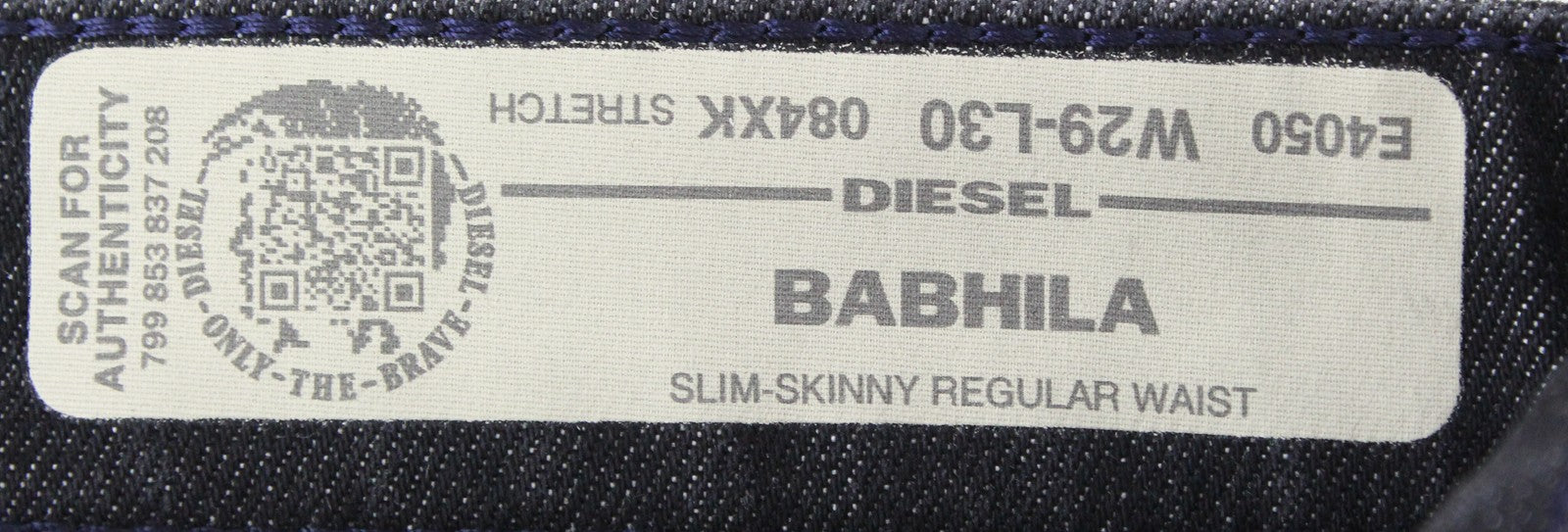 DIESEL Babhila 084XK moteriški džinsai W29/L30 tamsiai mėlyni su sagomis 