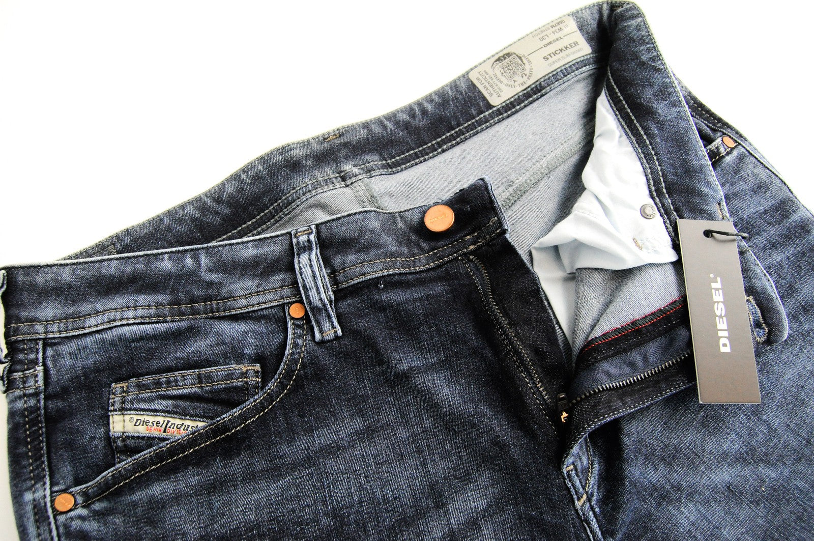 DIESEL Stickker 0687M Mens Skinny Super Slim Jeans W34 L30 Stone Blue