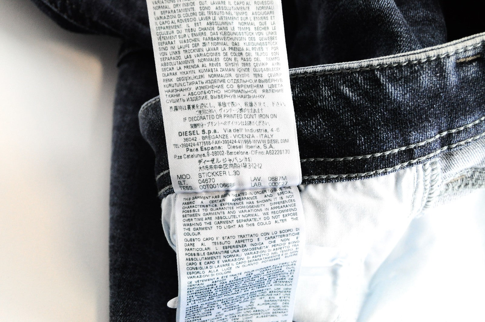 DIESEL Stickker 0687M Mens Skinny Super Slim Jeans W34 L30 Stone Blue