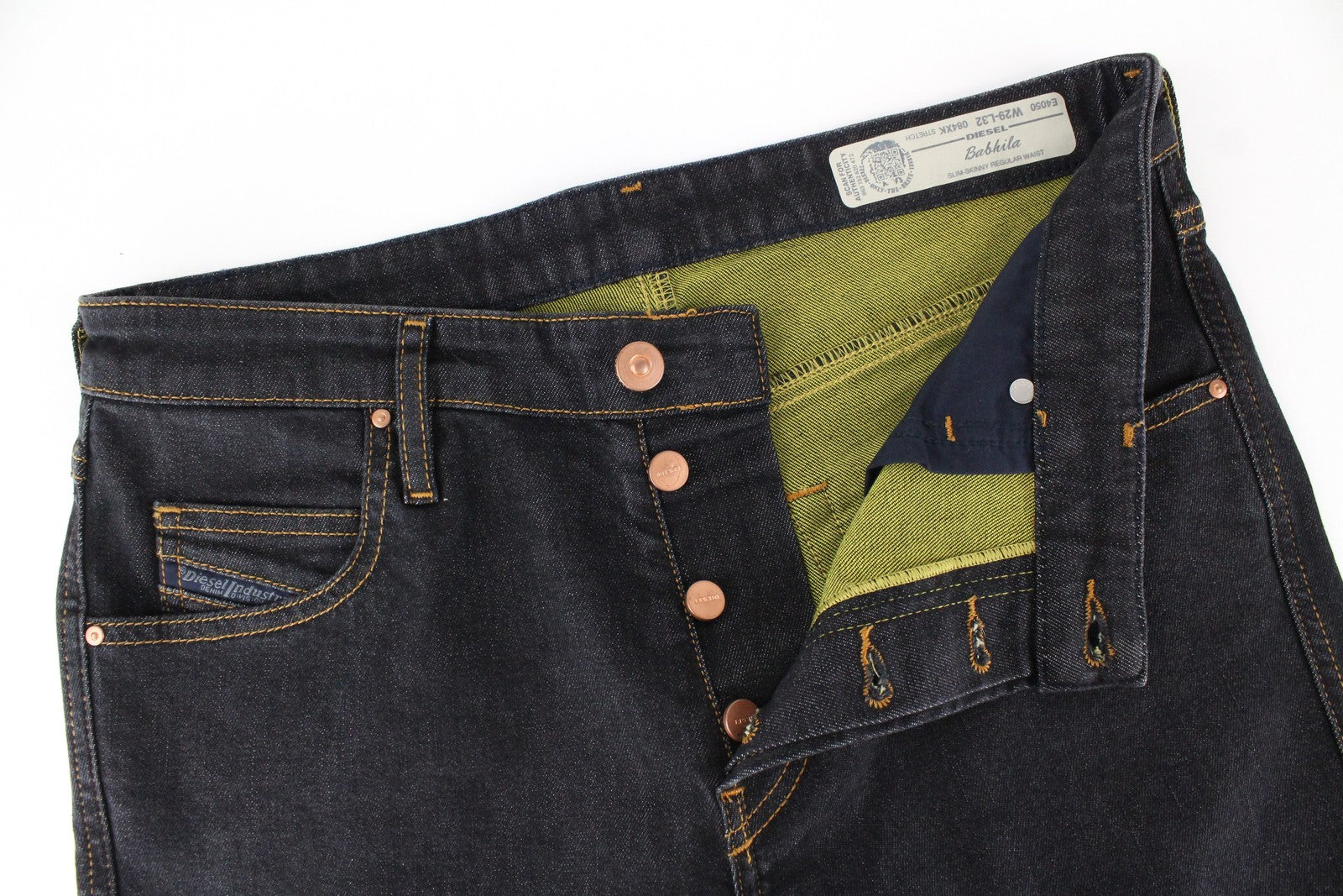 DIESEL Babhila 084XK moteriški džinsai W29/L32 tamsiai mėlyni su sagomis 