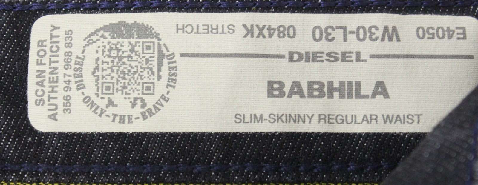 DIESEL Babhila 084XK moteriški džinsai W30/L30 Regular Skinny Tamsūs 
