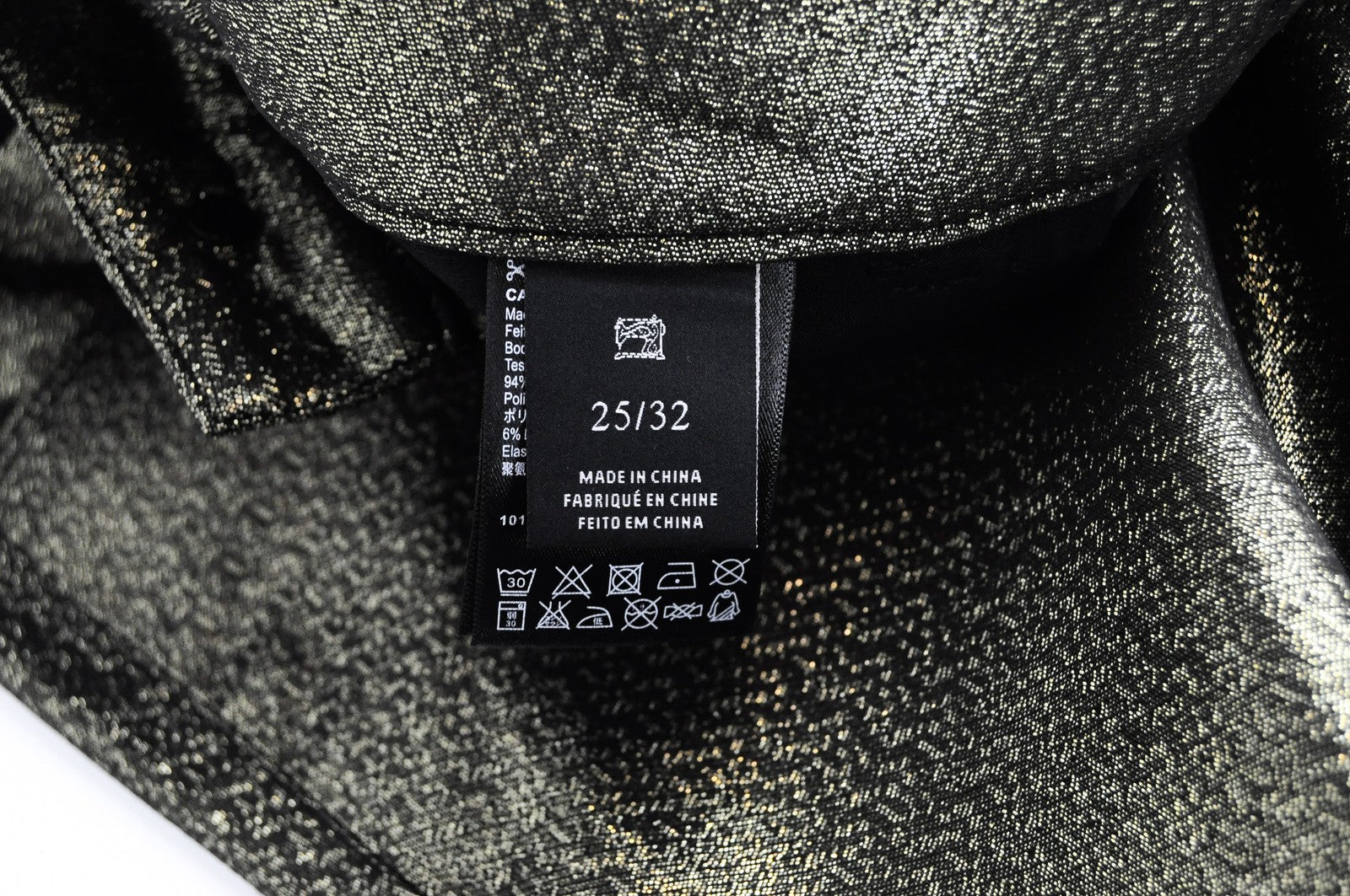 MAISON SCOTCH moteriški W25 L32 aptempti džinsai su užtrauktuku ir blizgučiais, vidutinio liemens juosmens raštu 