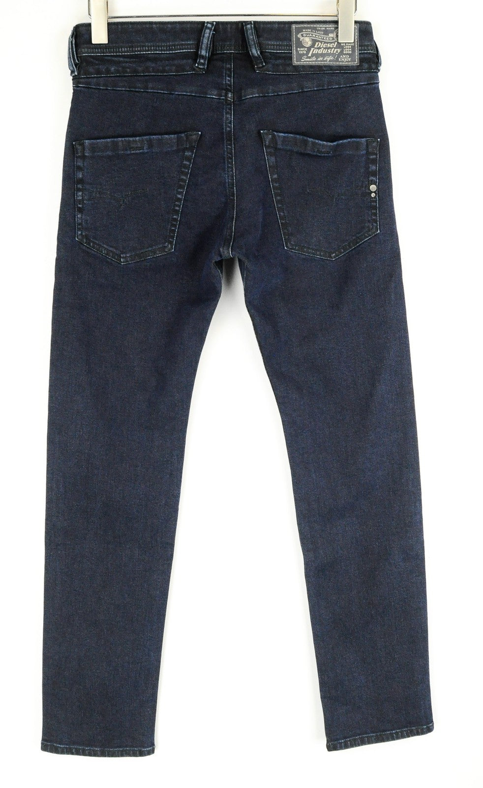 DIESEL Belther-R R8LC4 vyriški W28 L30 ploni siaurėjantys tamprūs džinsai tamsiai mėlyni 