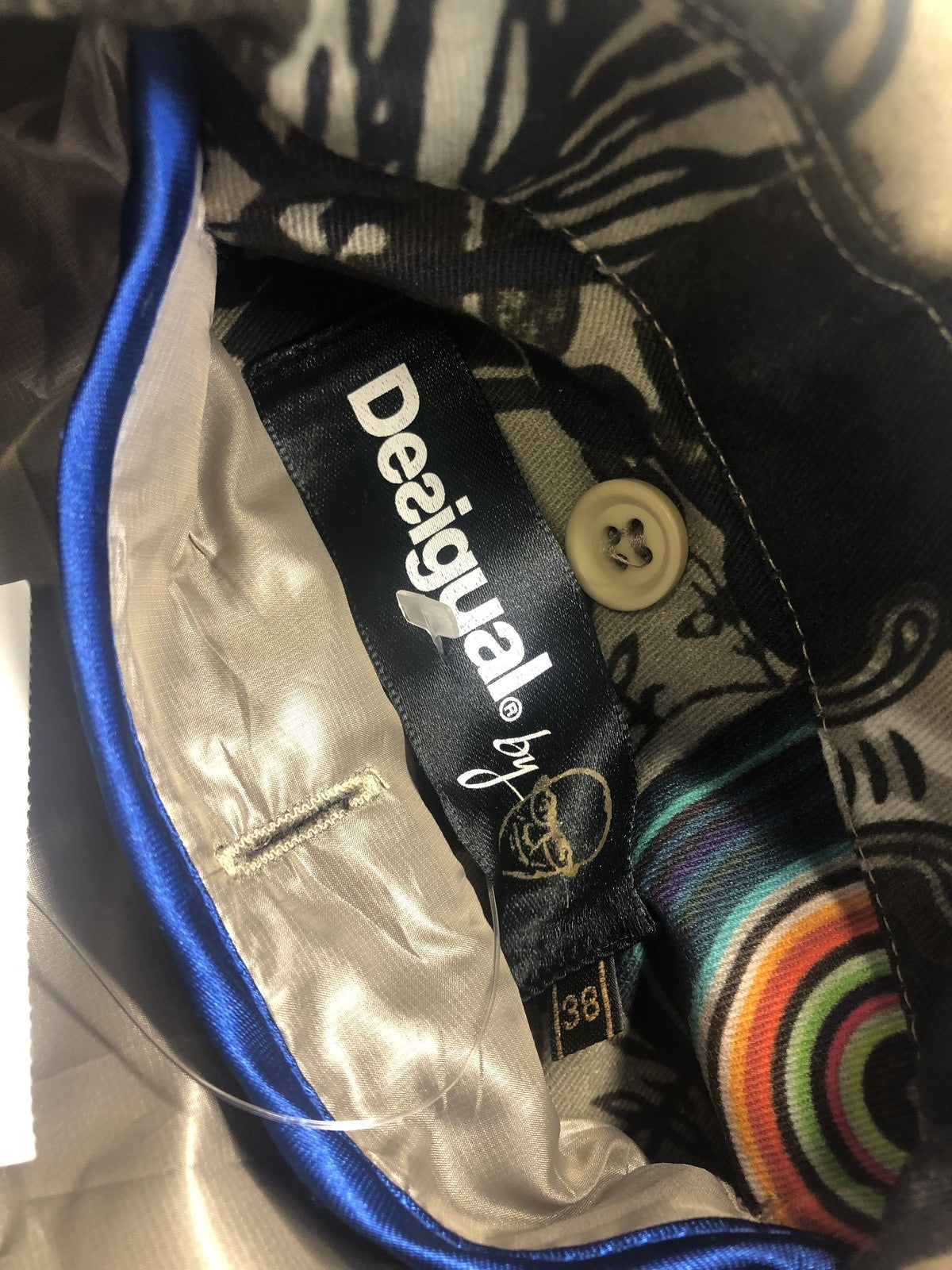 DESIGUAL Demption moteriškas paltas EU38 rudas melanžas su dvigubu pamušalu 