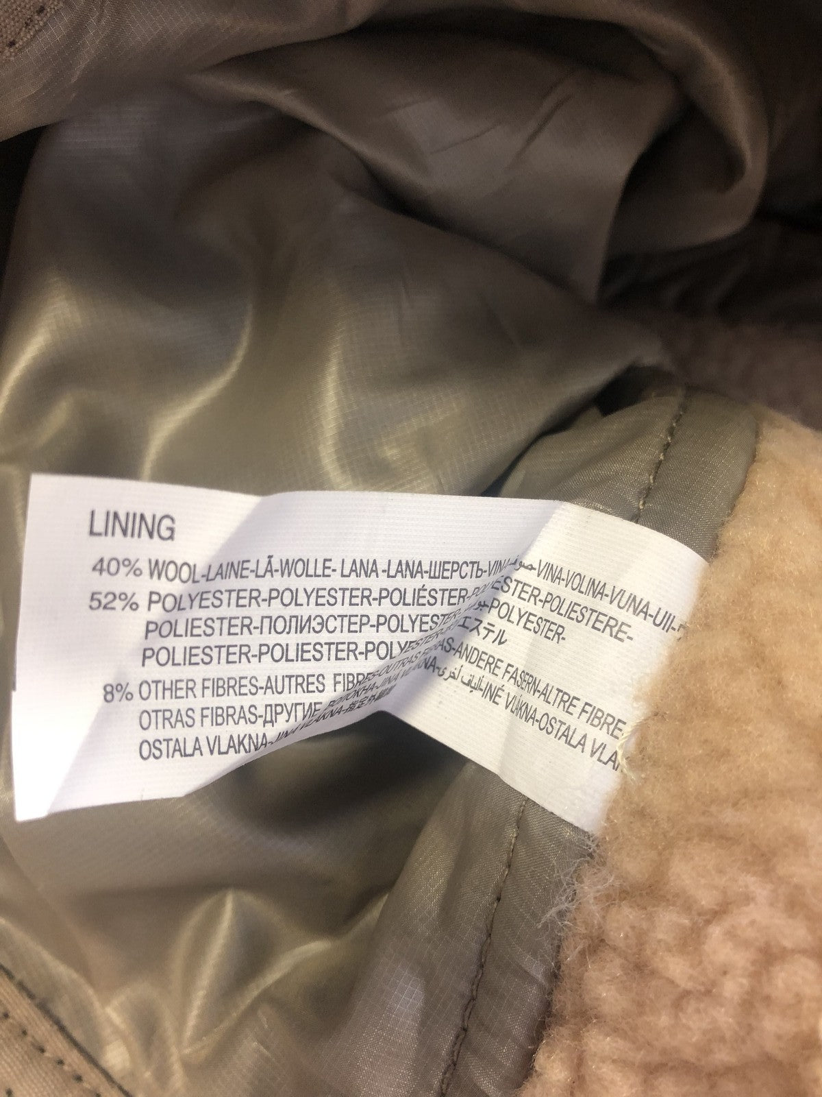 DESIGUAL Demption moteriškas paltas EU38 rudas melanžas su dvigubu pamušalu 