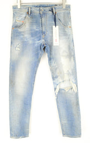 DIESEL Krooley-T 087AE vyriški W29 mėlyni Jog tamprūs skalbti ploni džinsai 