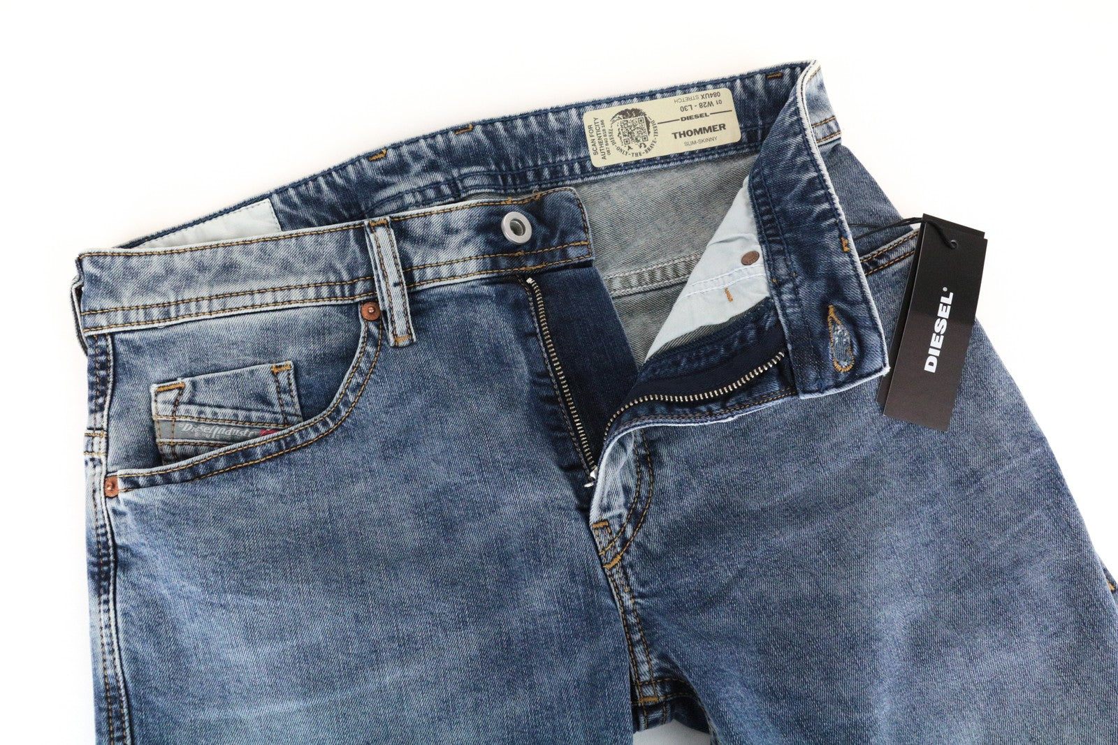 DIESEL Thommer 084UX vyriški džinsai W28/L30 Wash Blue Skinny 