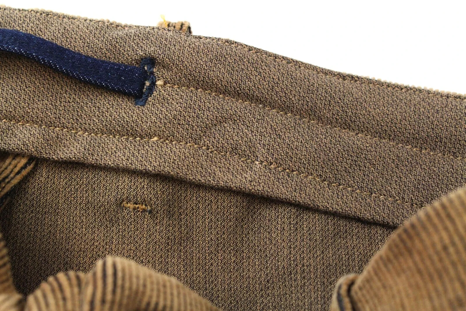 REPLAY Men's Chino Trousers W34 L30 Brown Corduroy Patched Pocket Button-Fly