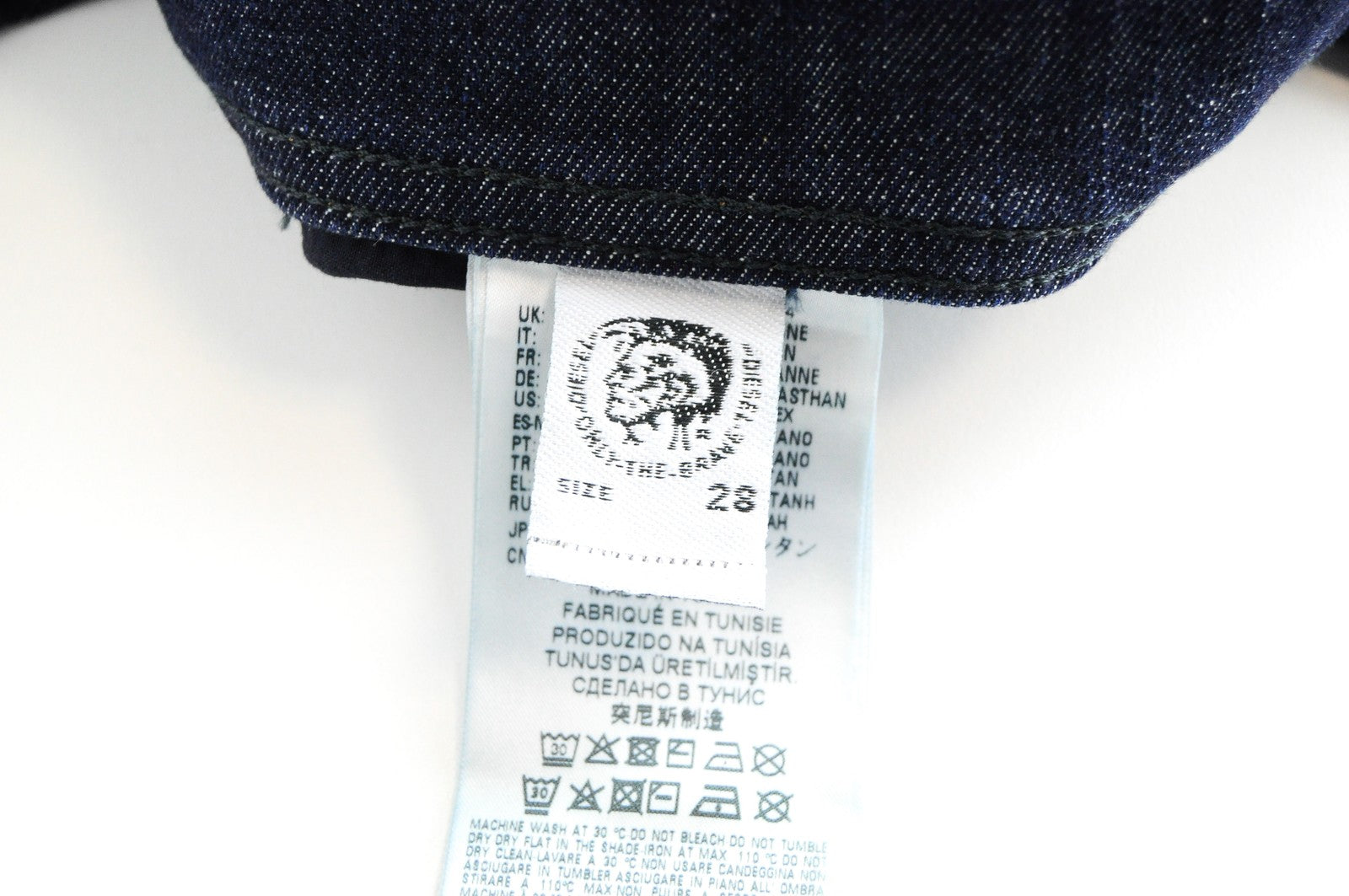 DIESEL Tepphar R7NA8 vyriški W28 L32 ploni morkų mėlynos spalvos tamprūs medvilniniai džinsai 