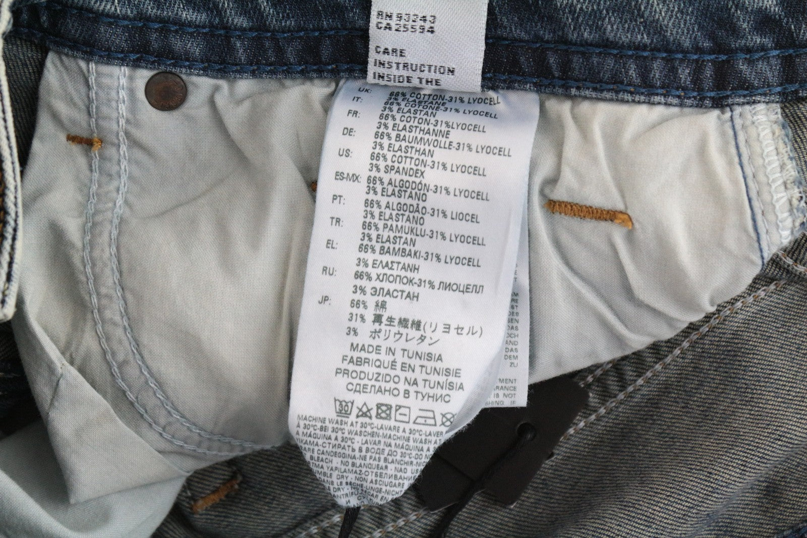 DIESEL Thommer 084UX vyriški džinsai W28/L32 Blue Wash Denim 